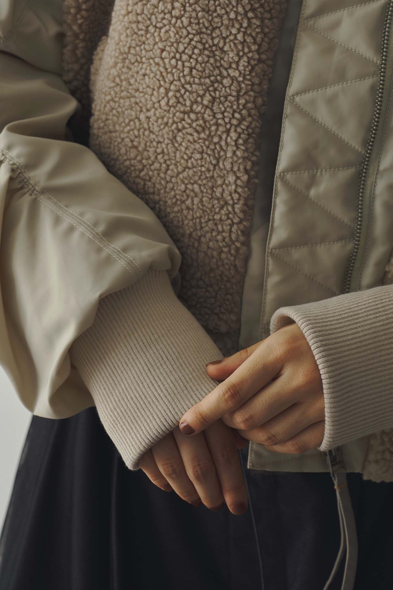 ボアコンビ中綿ブルゾン