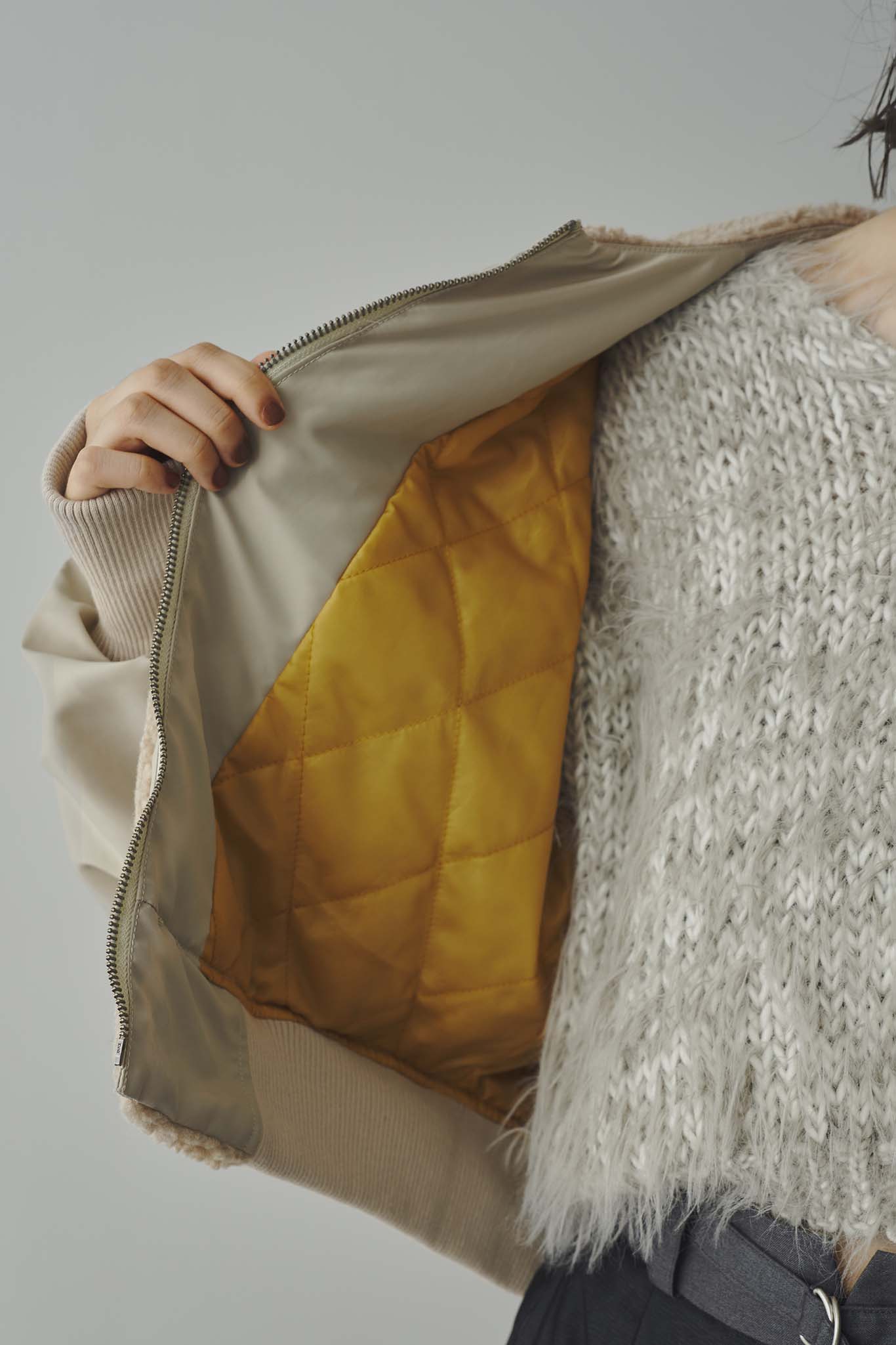 ボアコンビ中綿ブルゾン