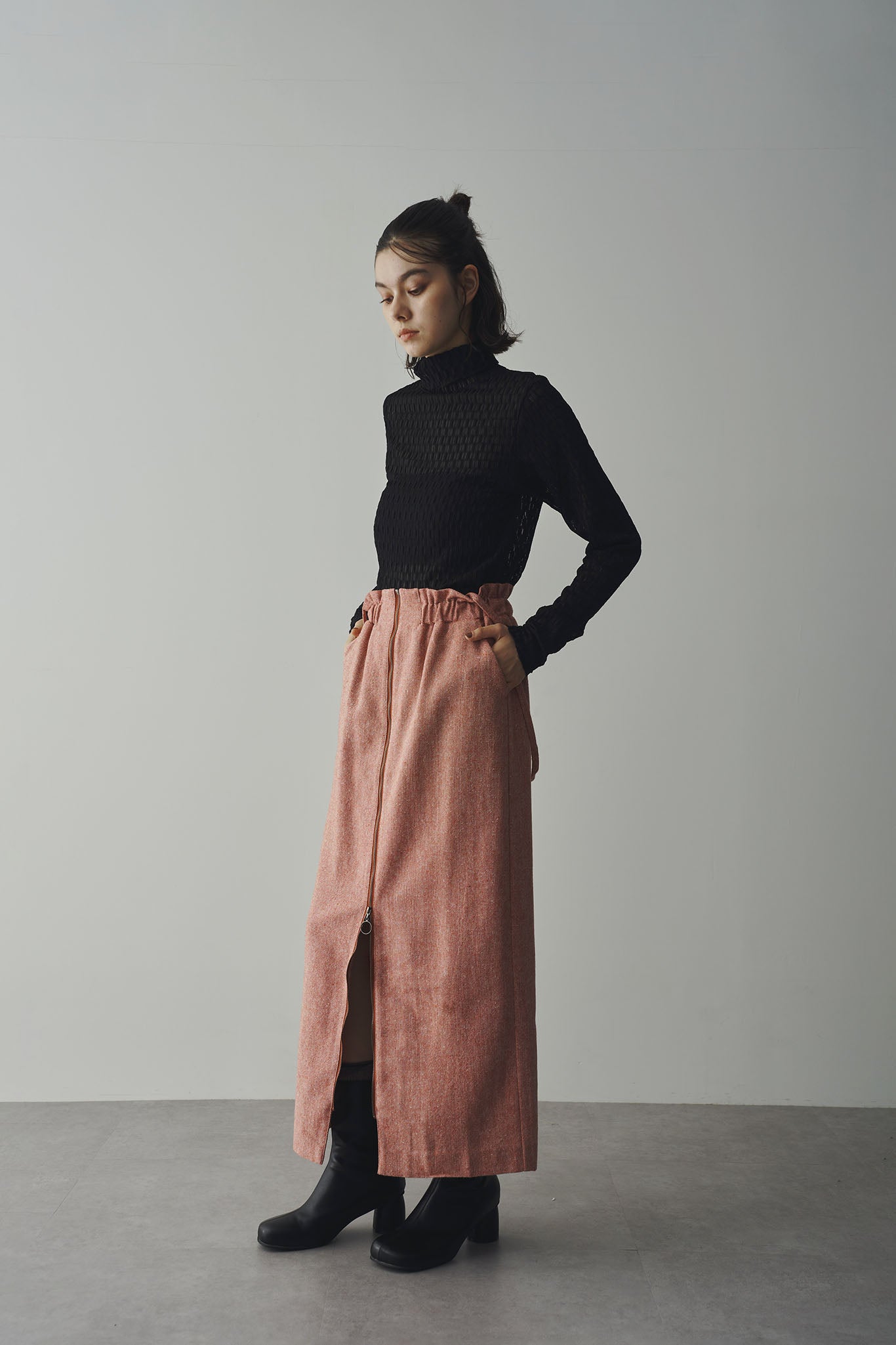ツィードレイヤードスカート