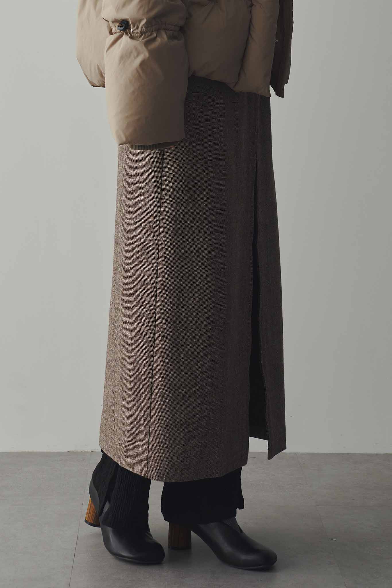ツィードレイヤードスカート