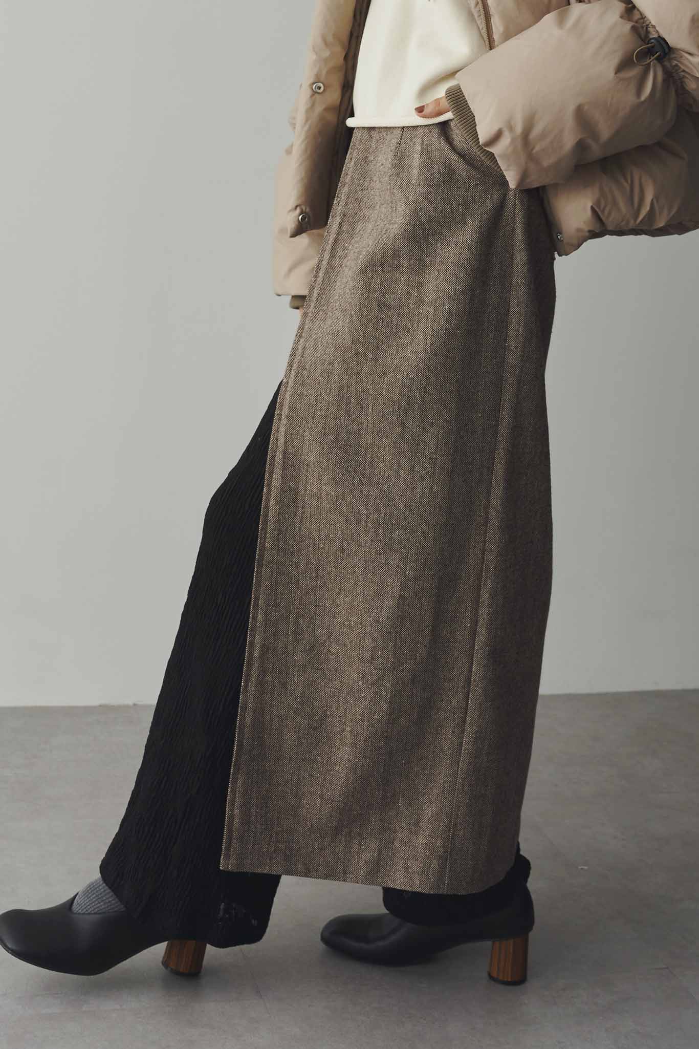 ツィードレイヤードスカート