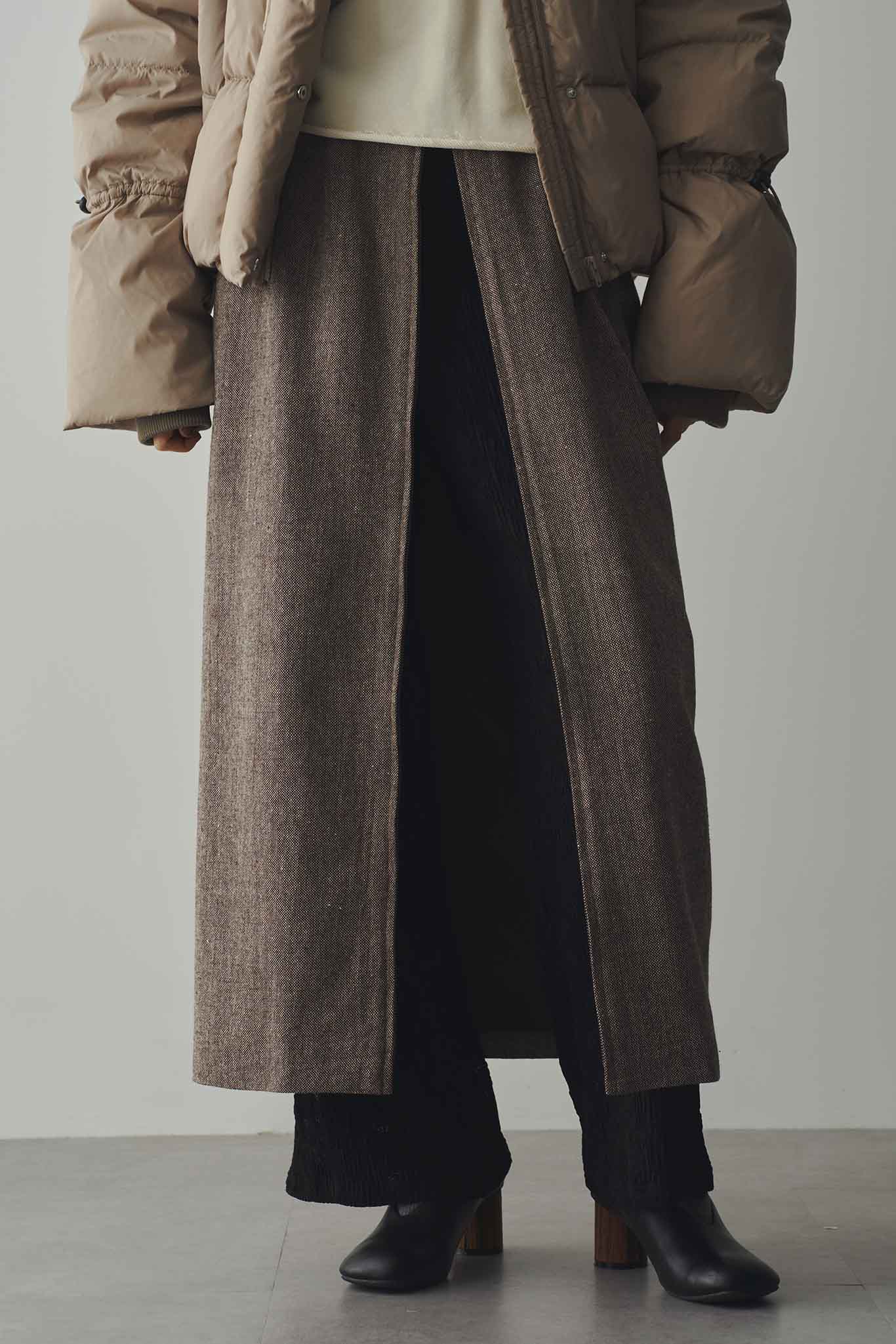 ツィードレイヤードスカート