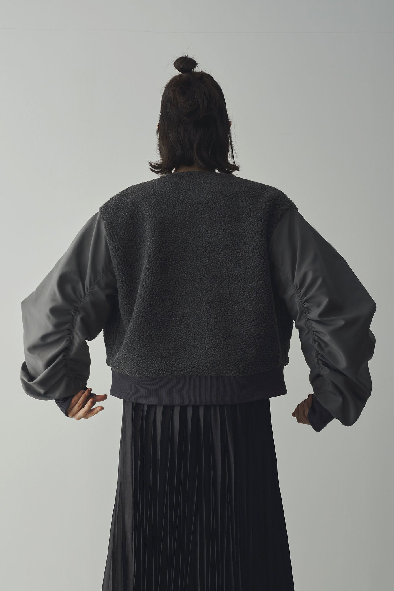 Boa combination padded blouson