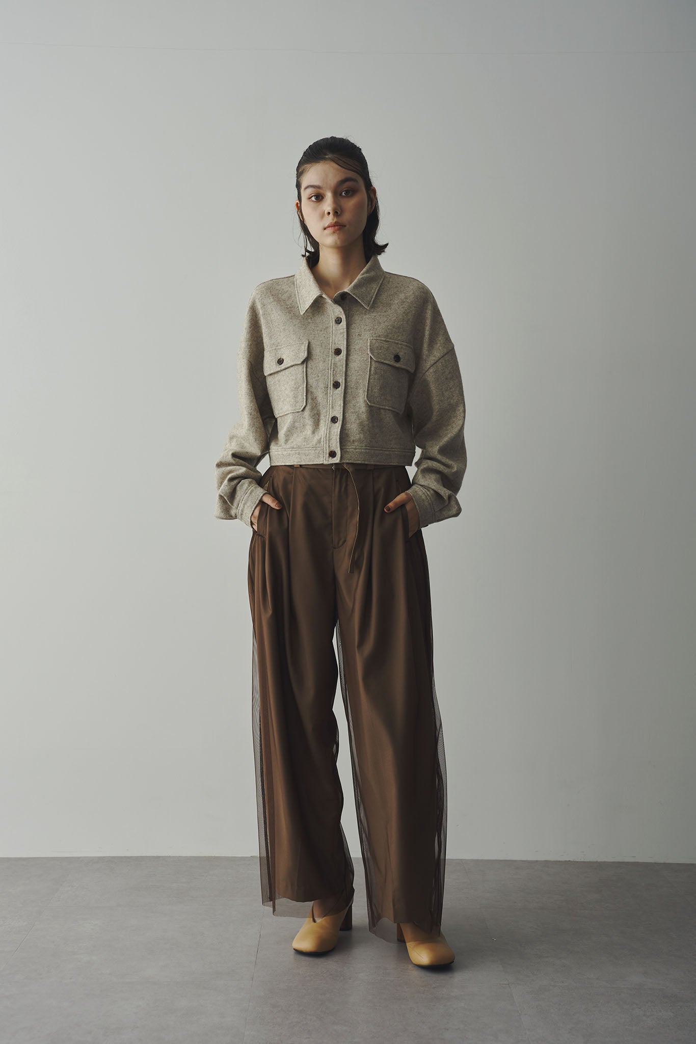 Brushed short blouson