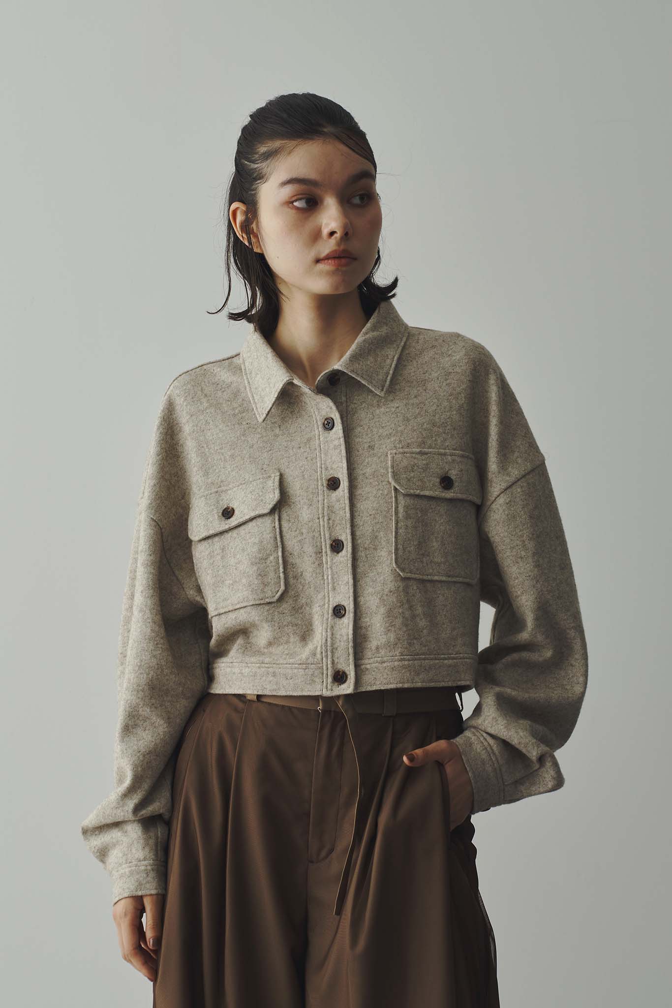 Brushed short blouson