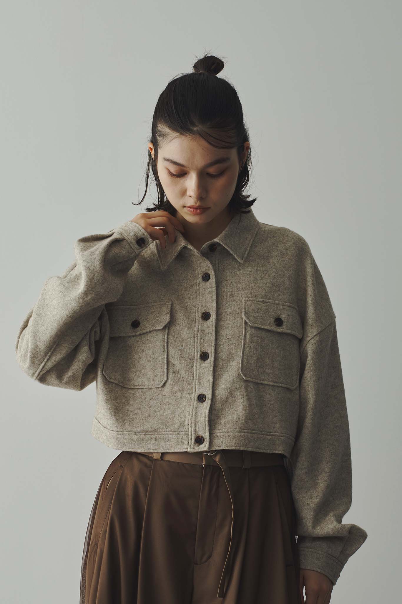 Brushed short blouson