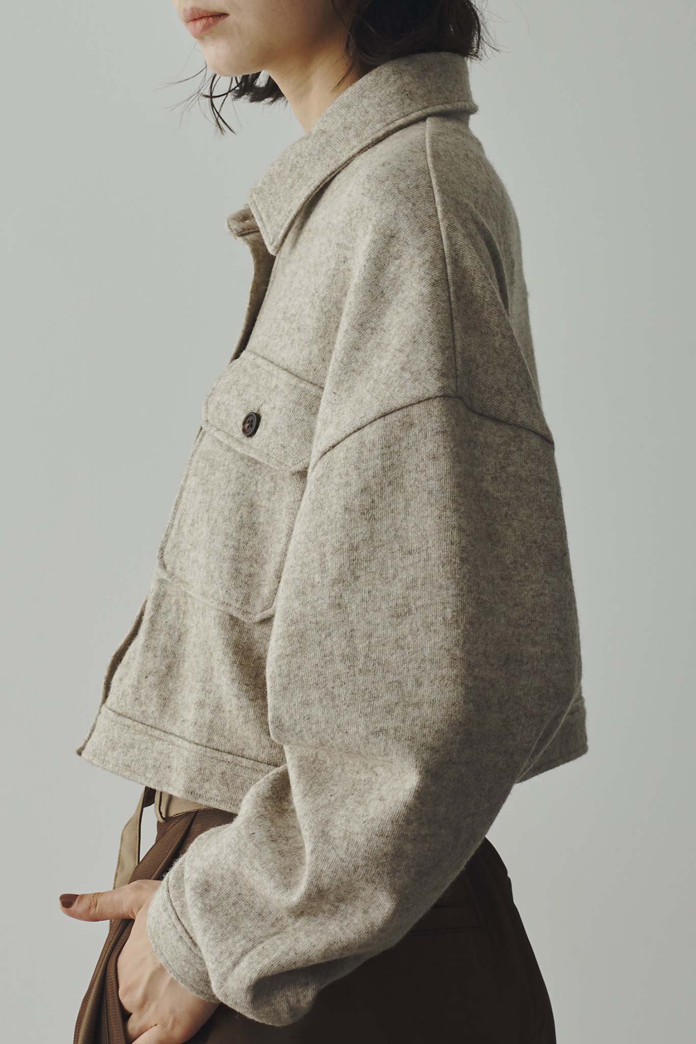Brushed short blouson
