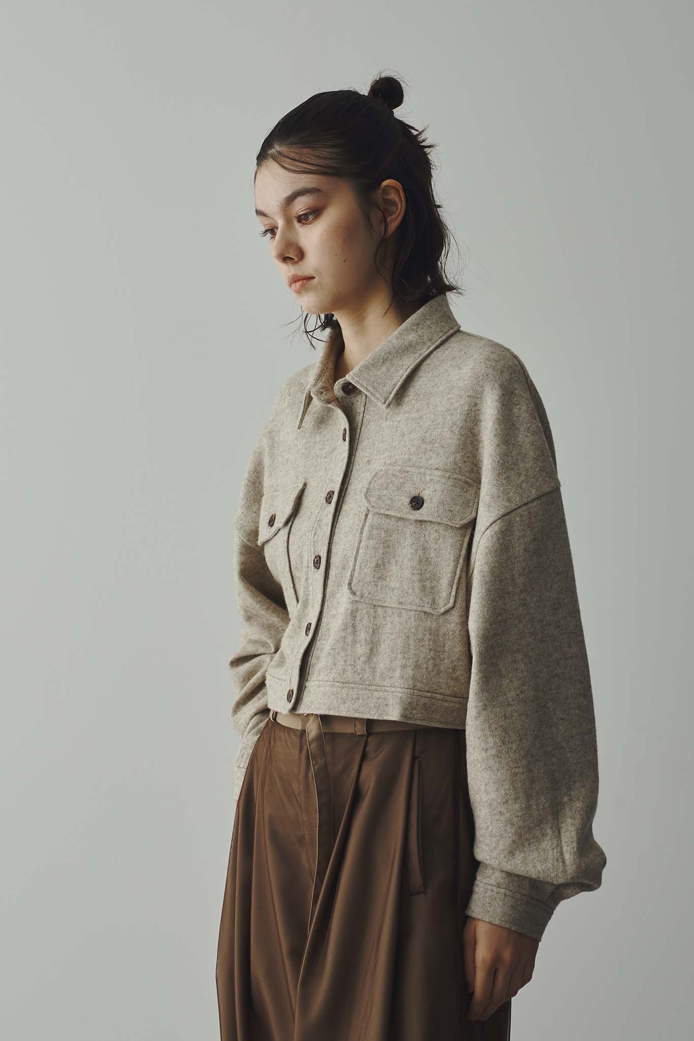 Brushed short blouson