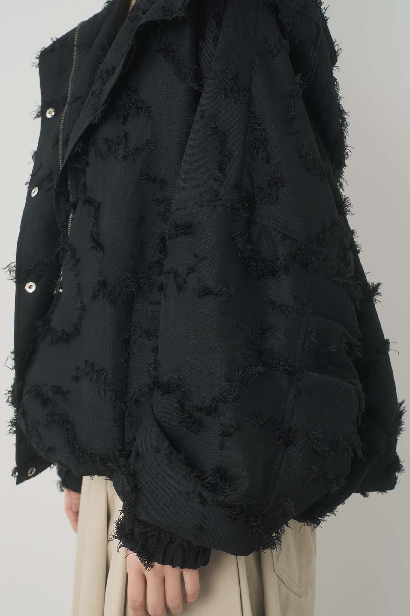 ジャガードフーデッドブルゾン