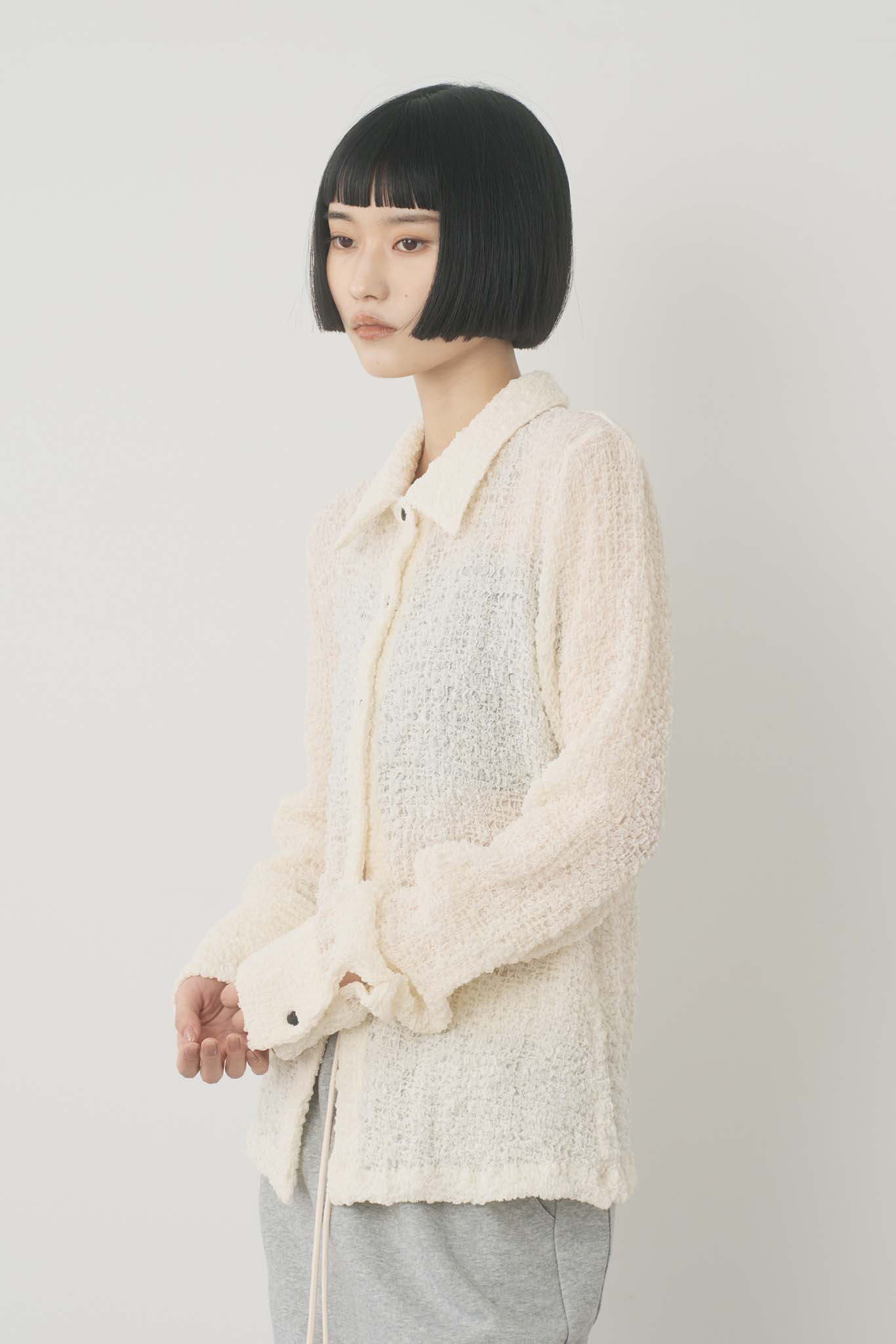 カットレースシアシャツ