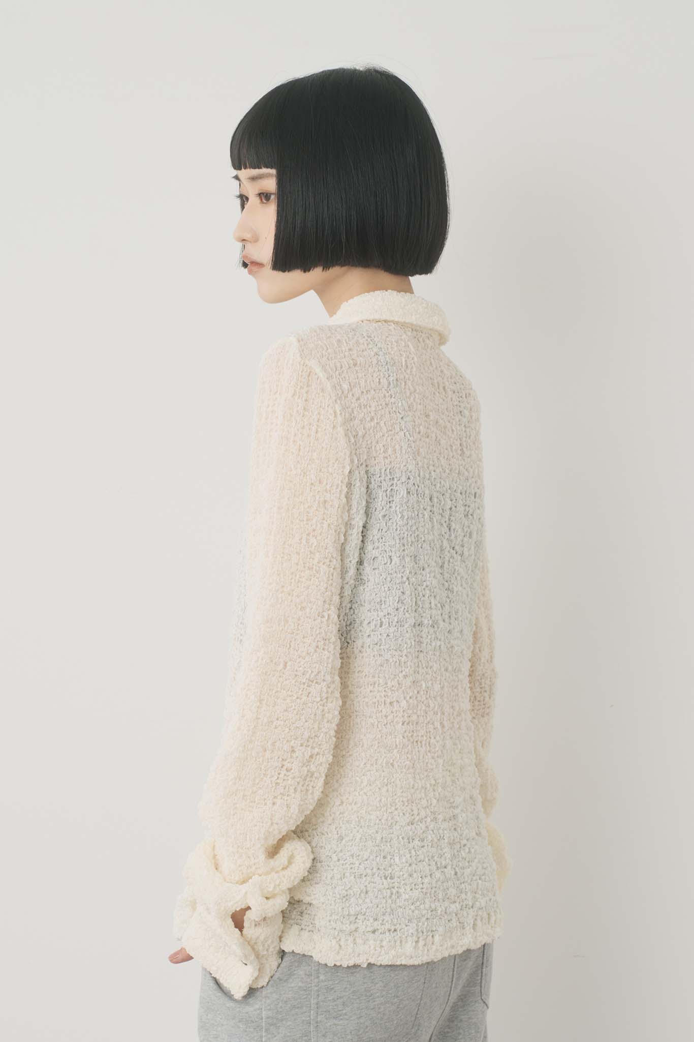 カットレースシアシャツ