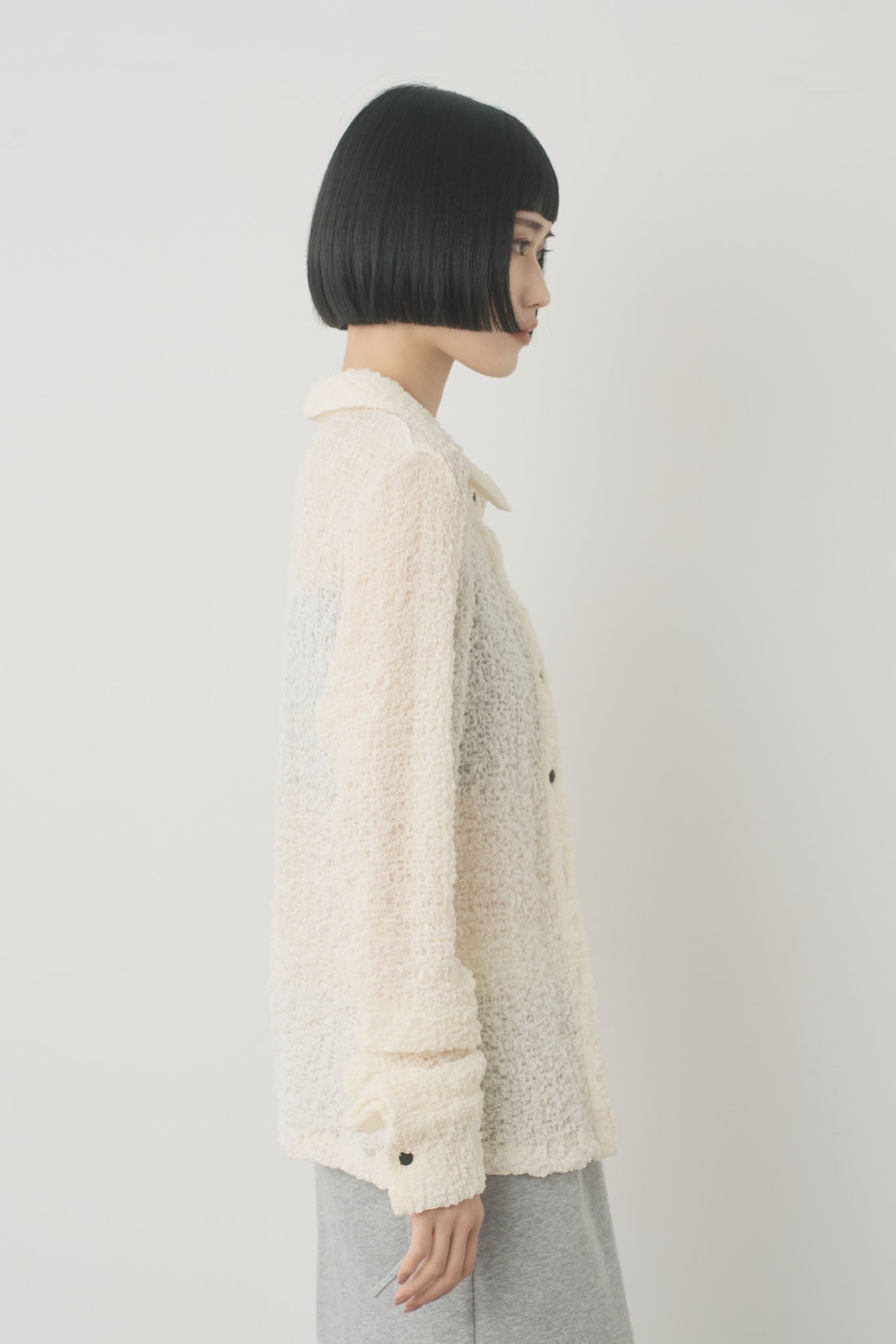 カットレースシアシャツ