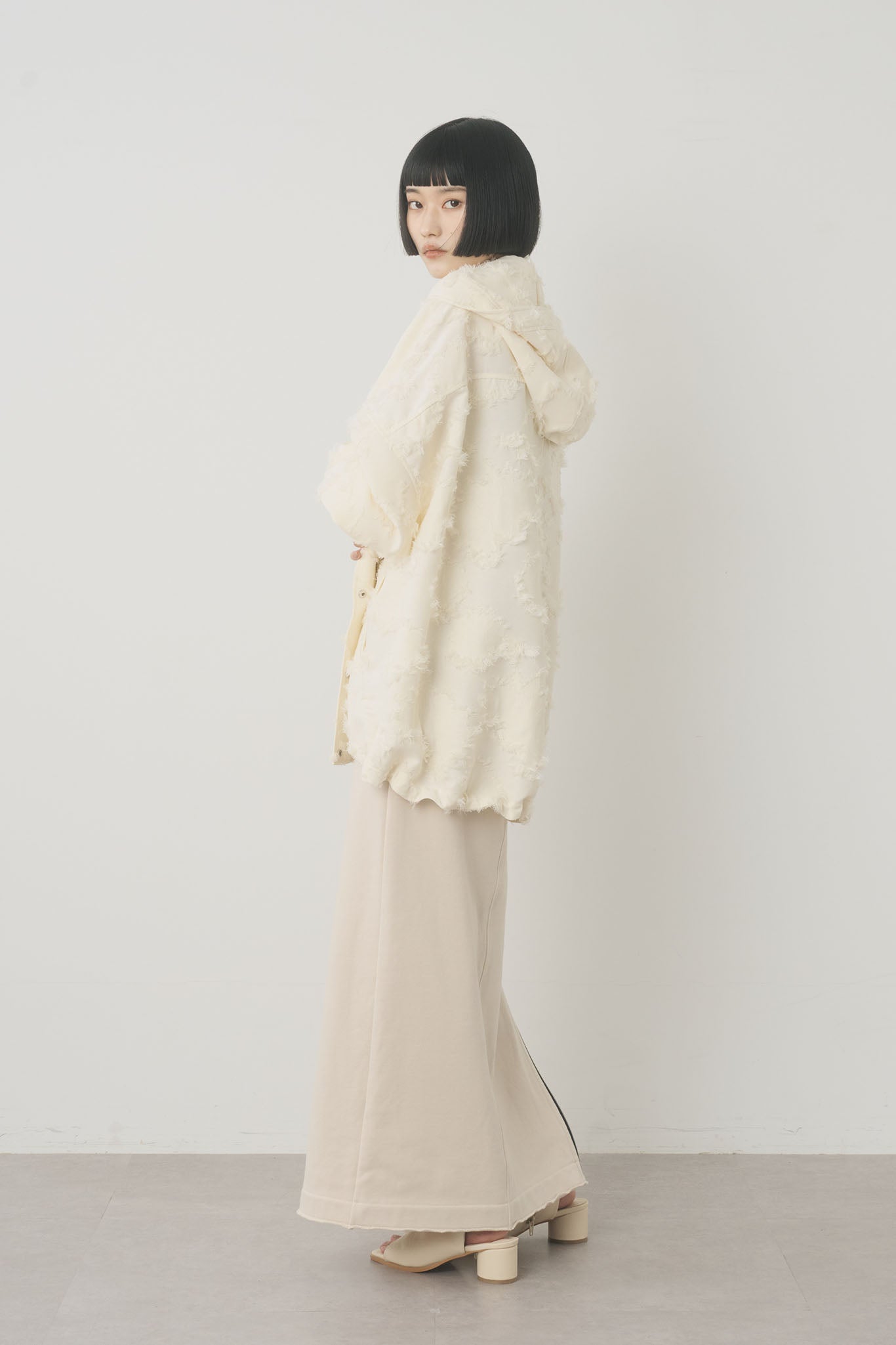 ジャガードフーデッドブルゾン