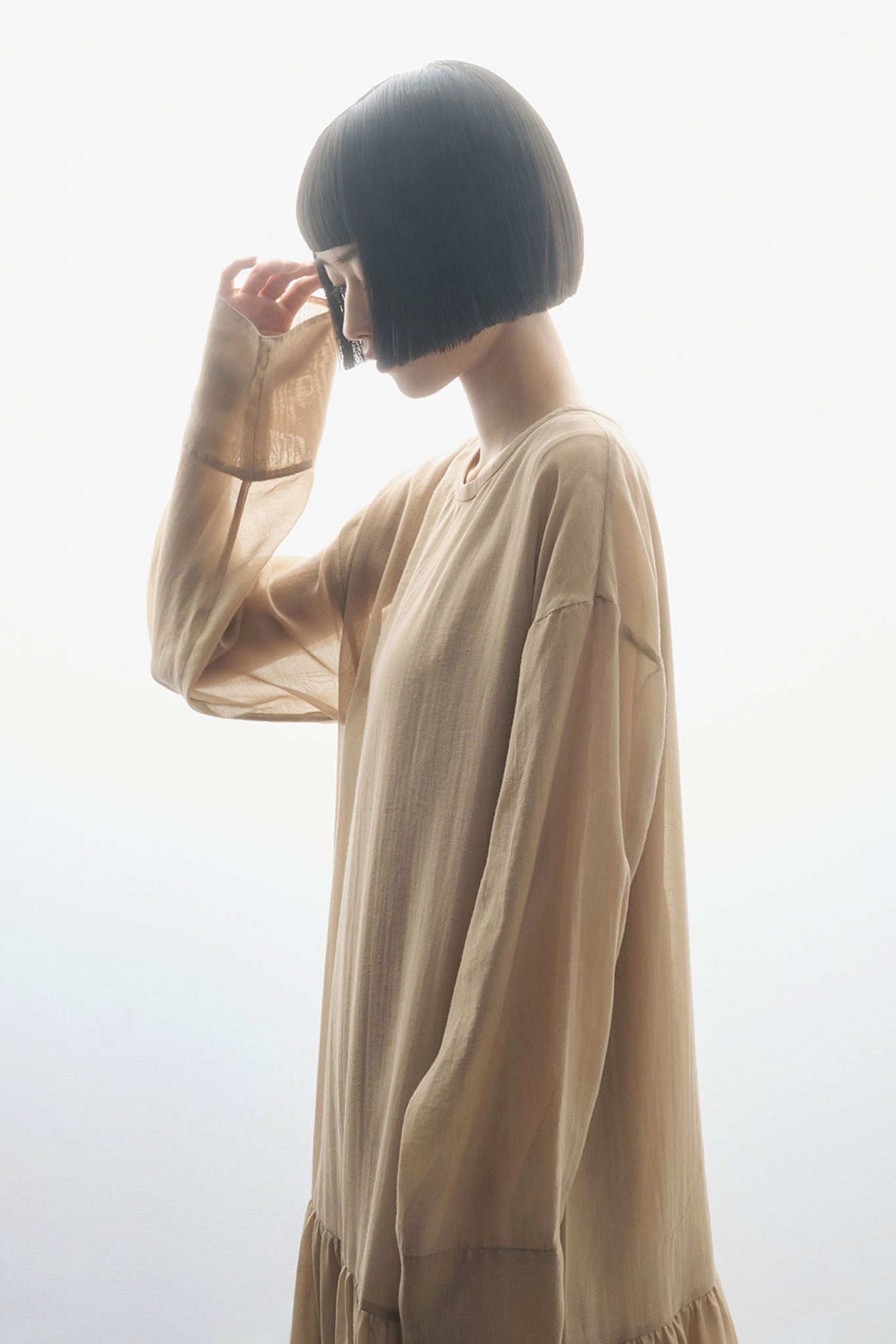 オーガンジーレイヤードワンピース