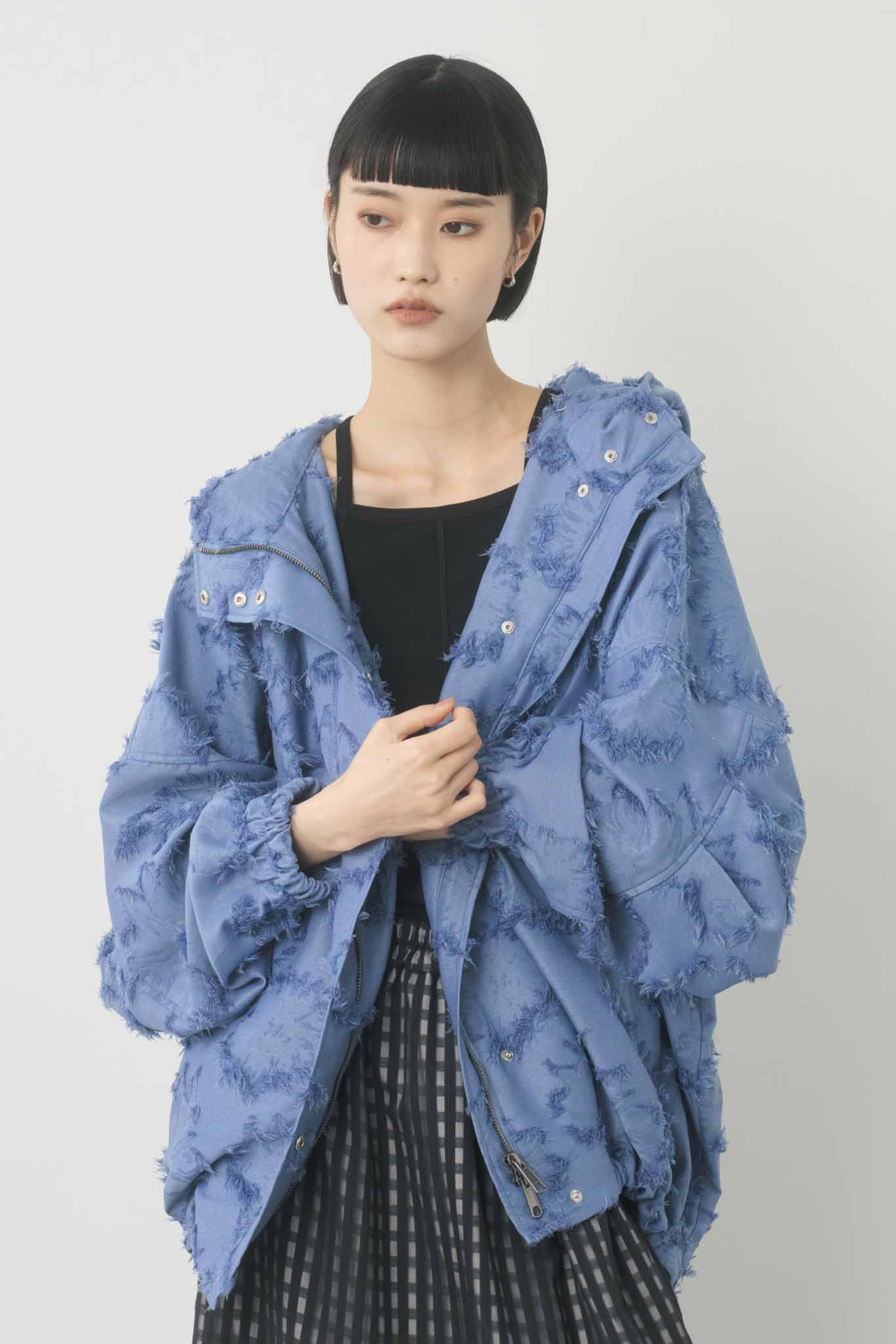 ジャガードフーデッドブルゾン