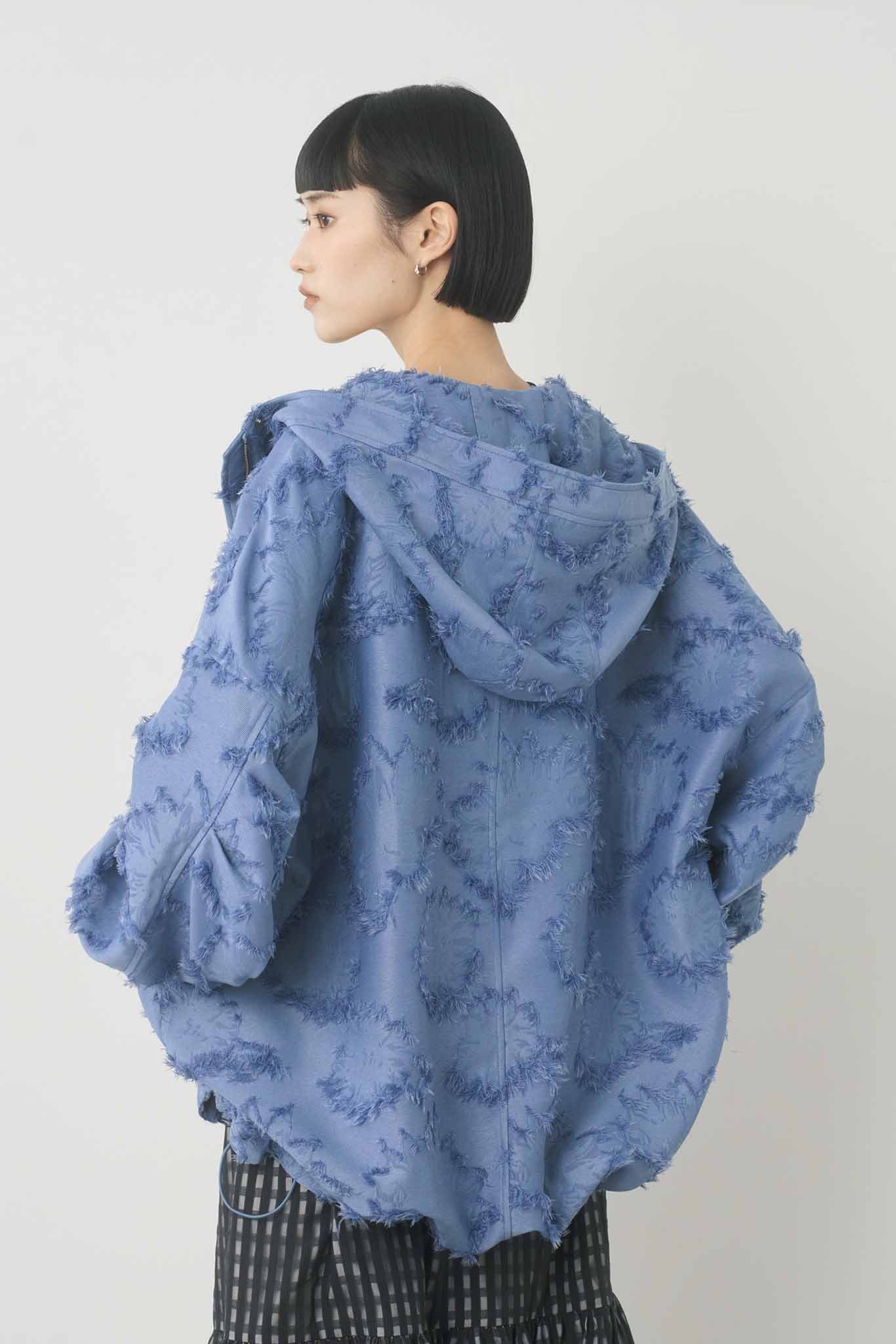 ジャガードフーデッドブルゾン