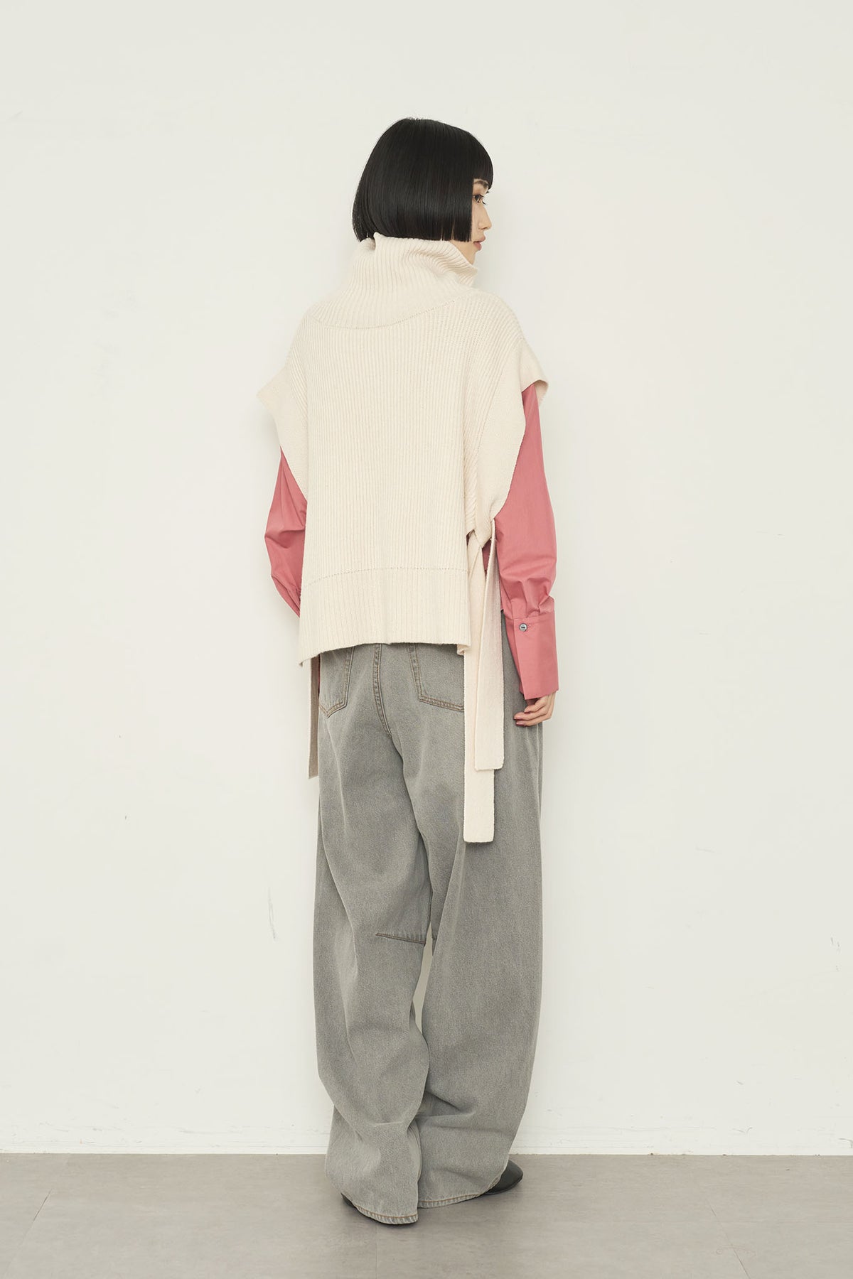 レイヤードニットベスト
