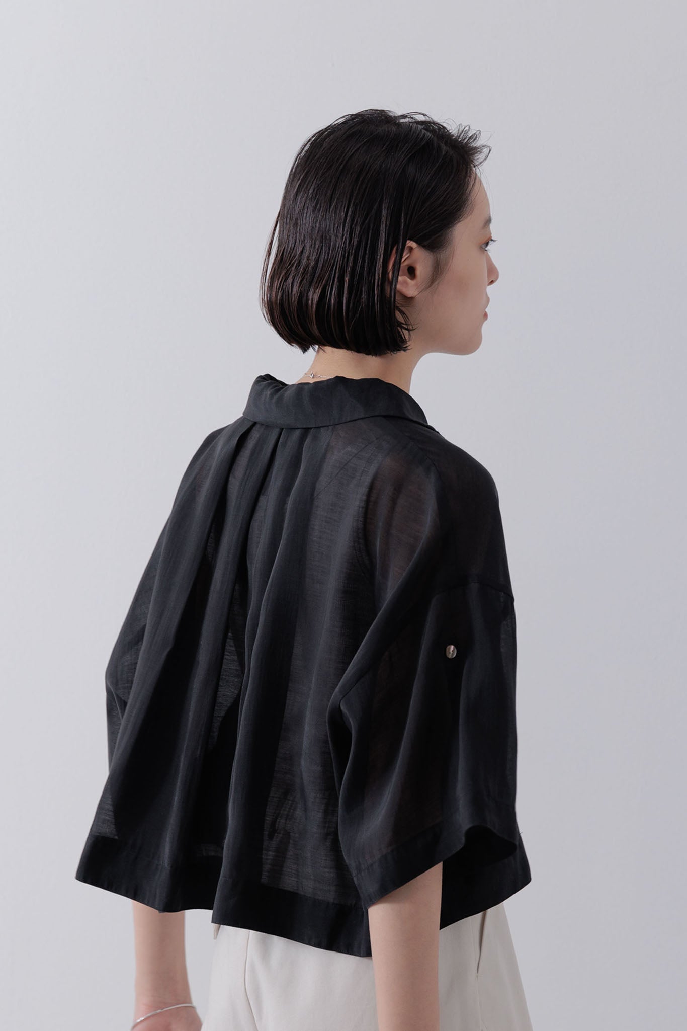 Sheer cropped shirt