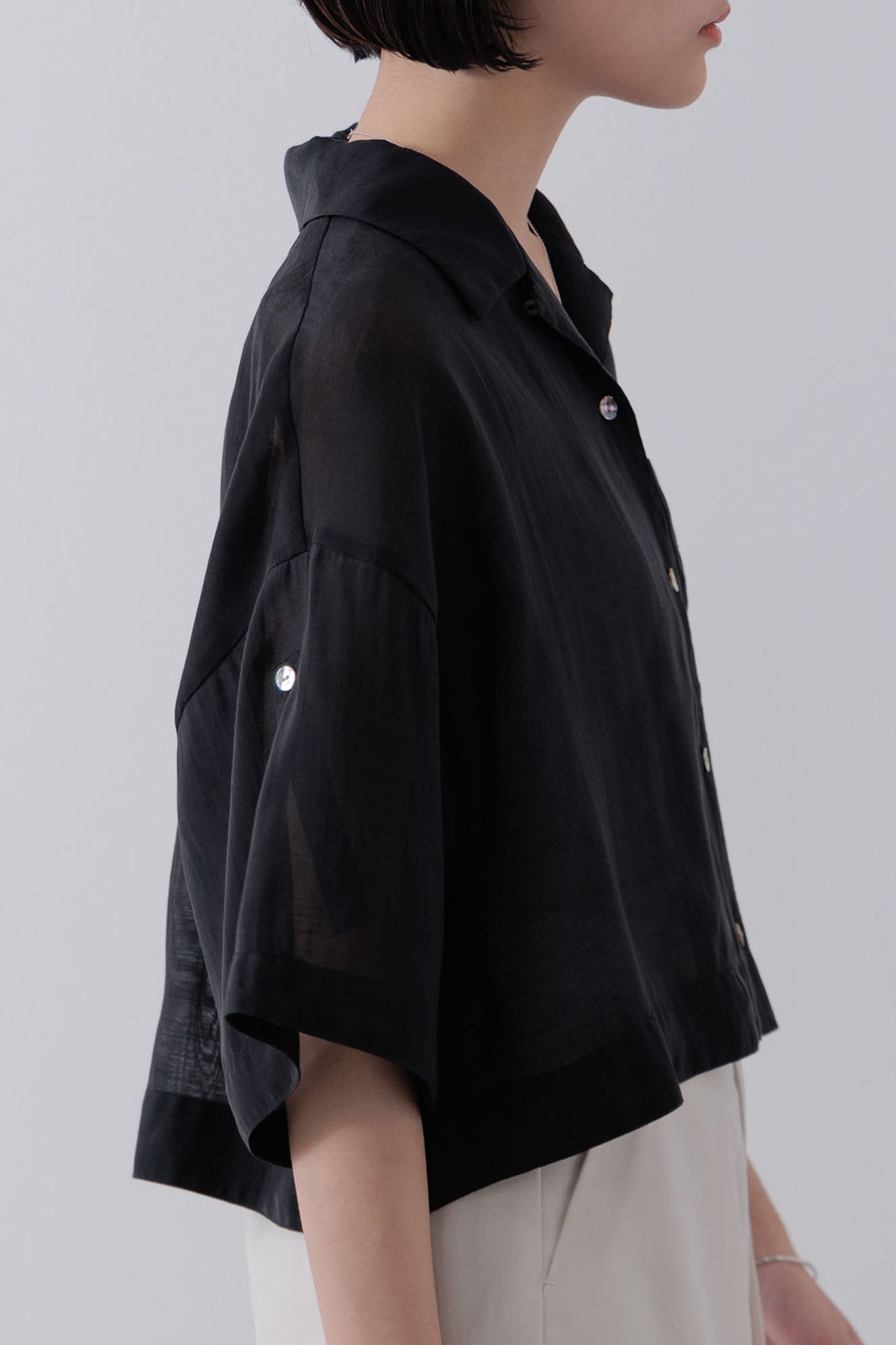 Sheer cropped shirt