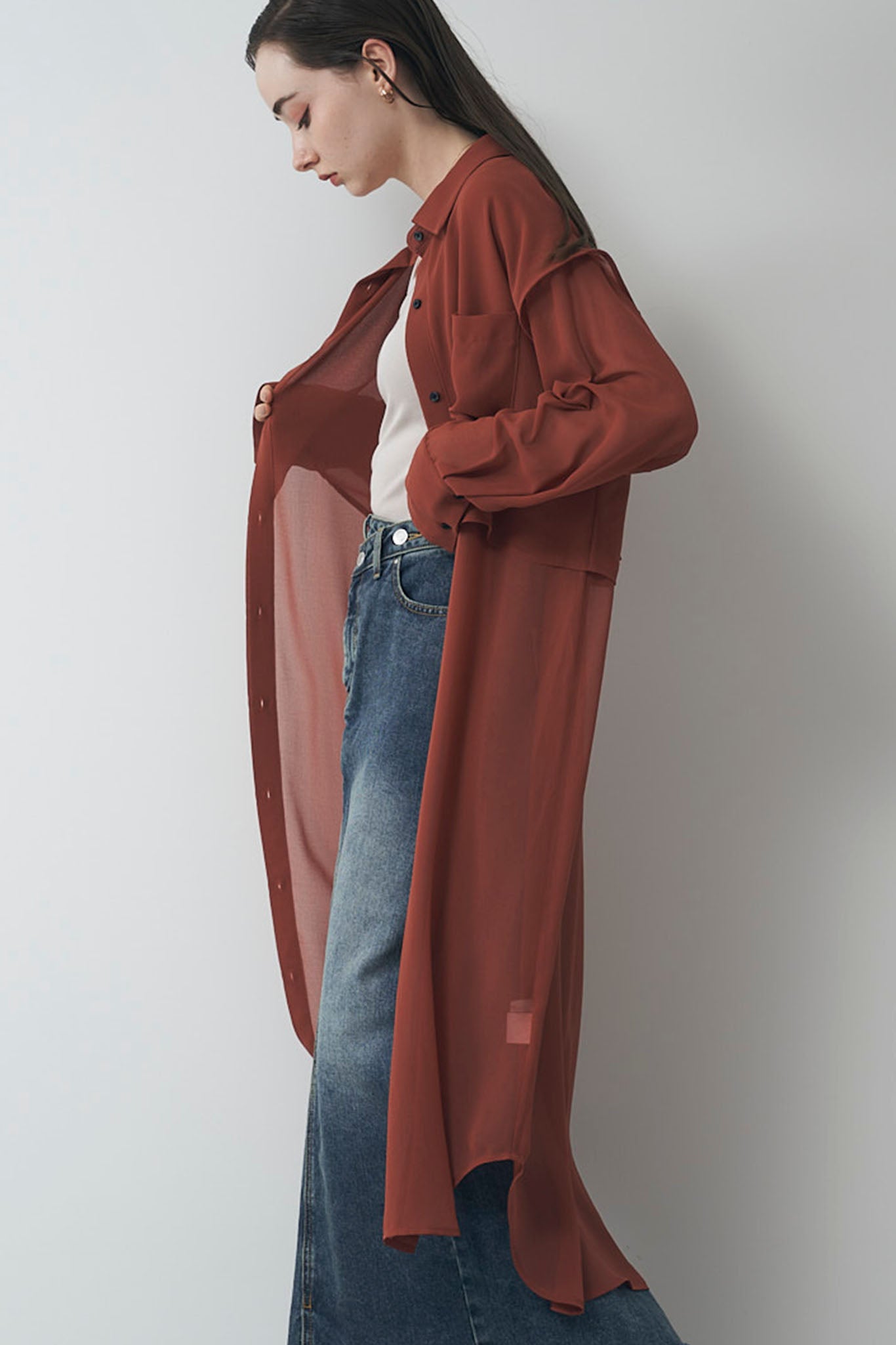 シアレイヤードシャツチュニック