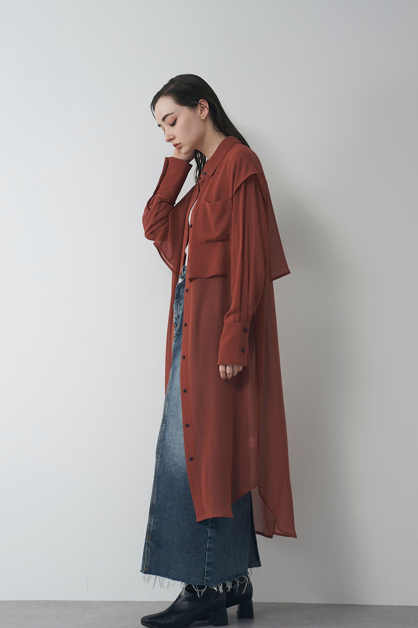 シアレイヤードシャツチュニック