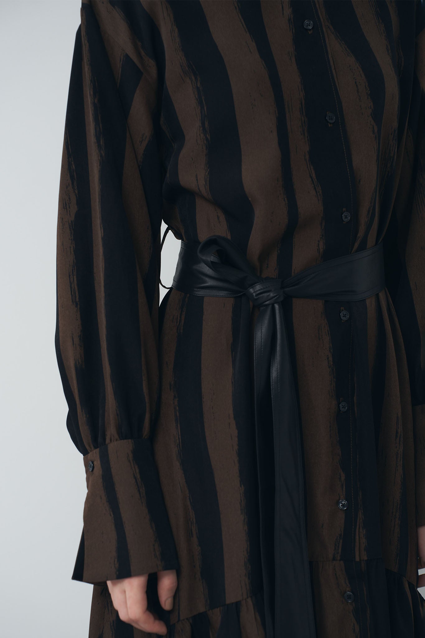 Hand-drawn striped shirt dress