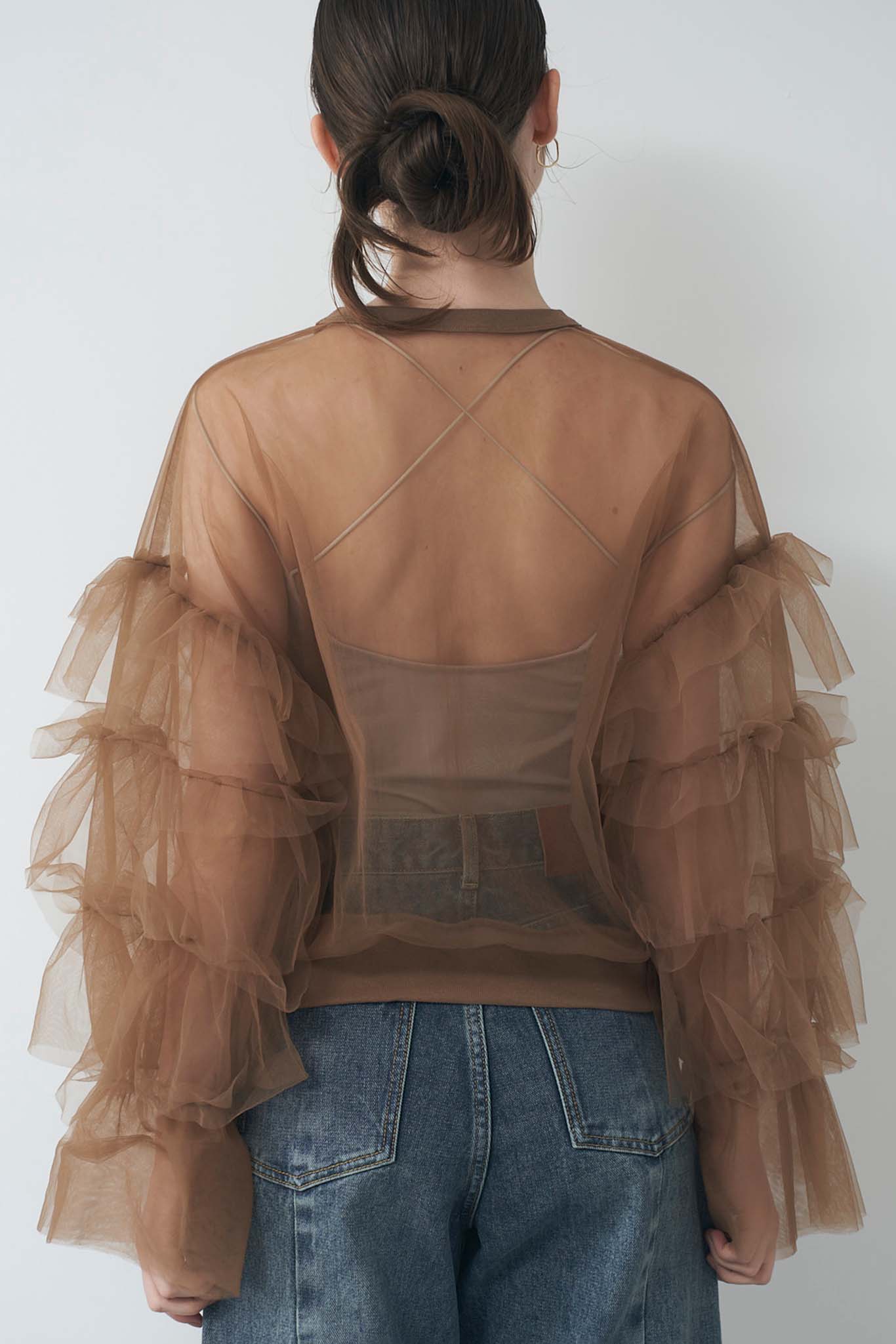 ラッフルチュールトップス