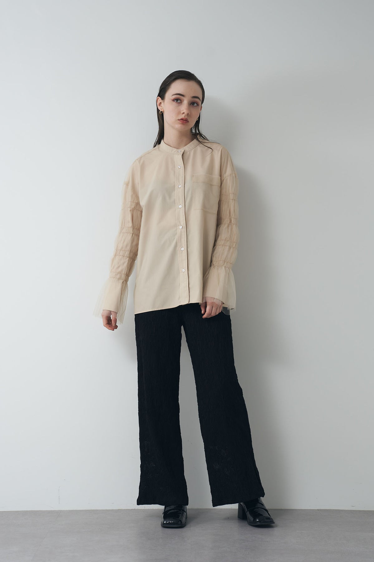 Tulle layered shirt