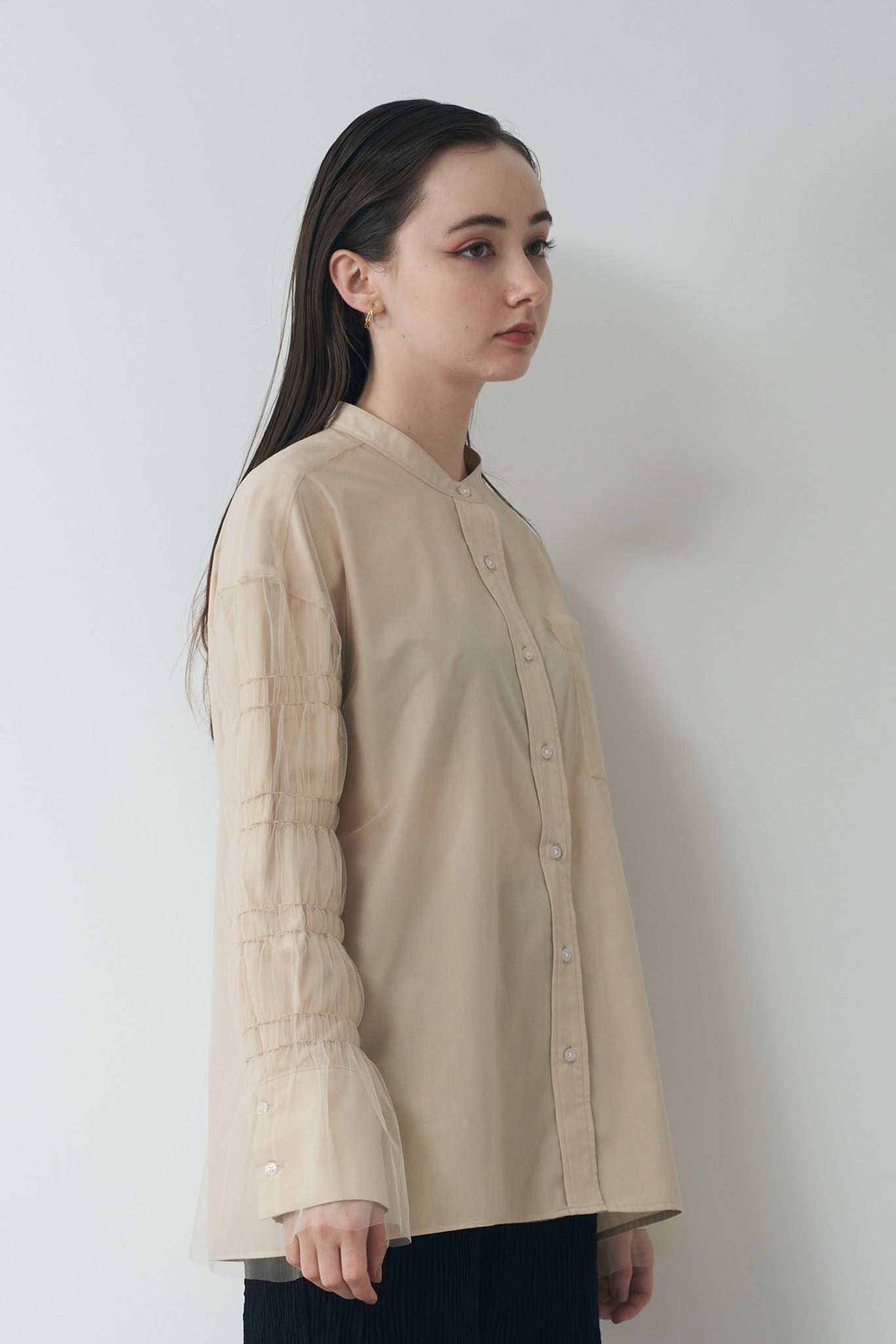 Tulle layered shirt