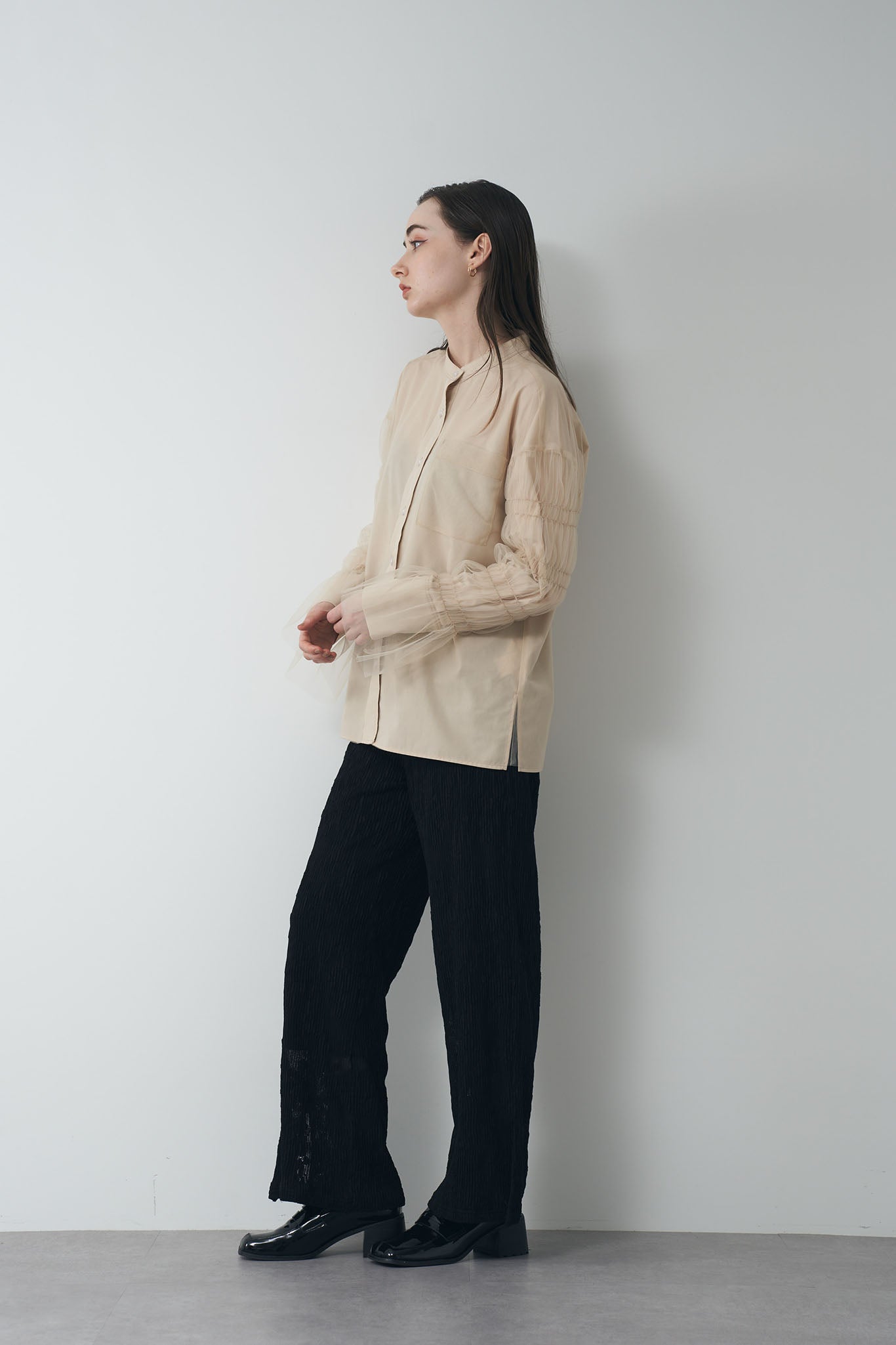 Tulle layered shirt