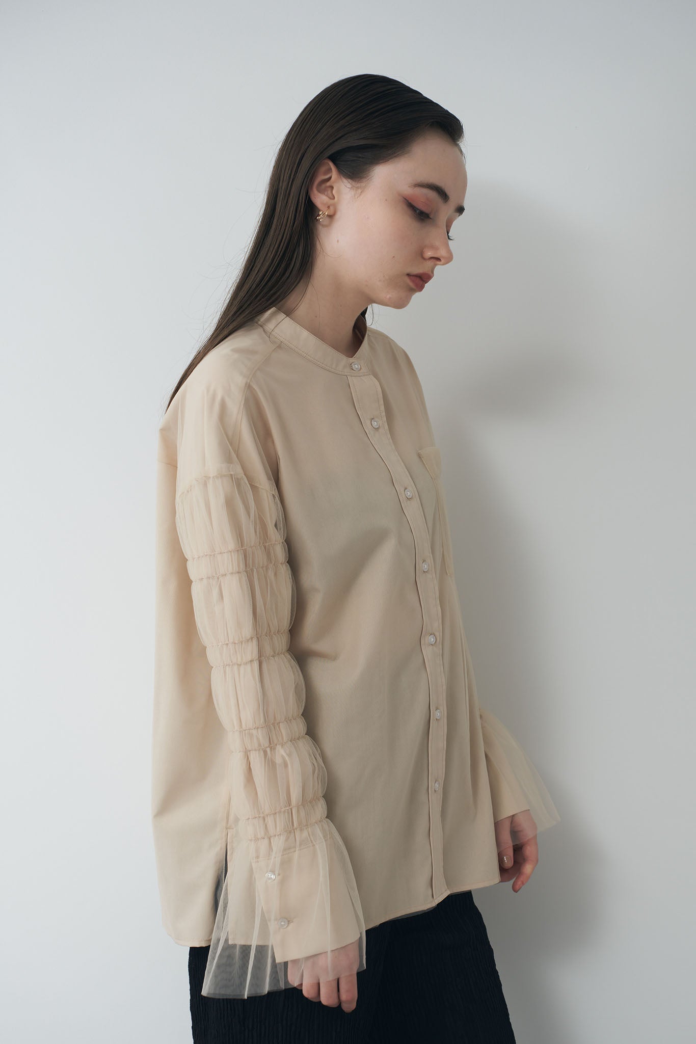 Tulle layered shirt