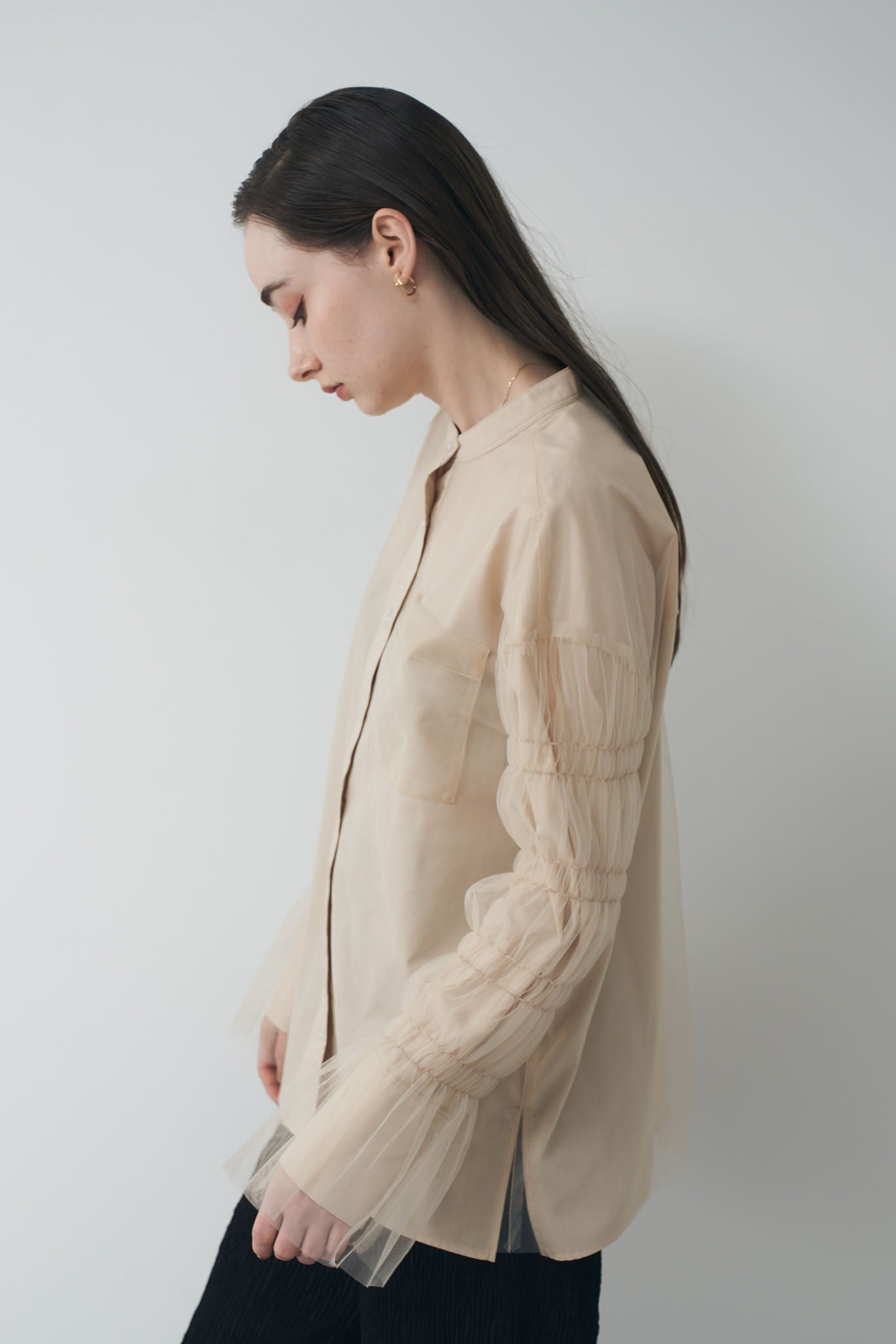 チュールレイヤードシャツ