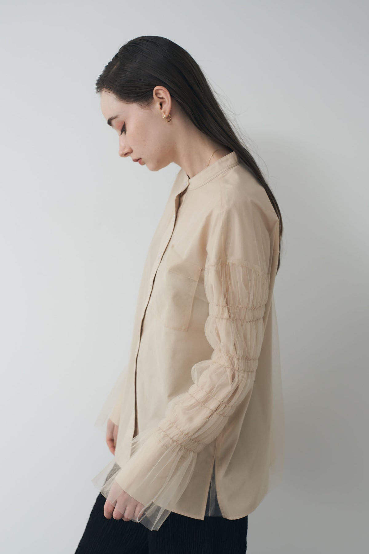 Tulle layered shirt