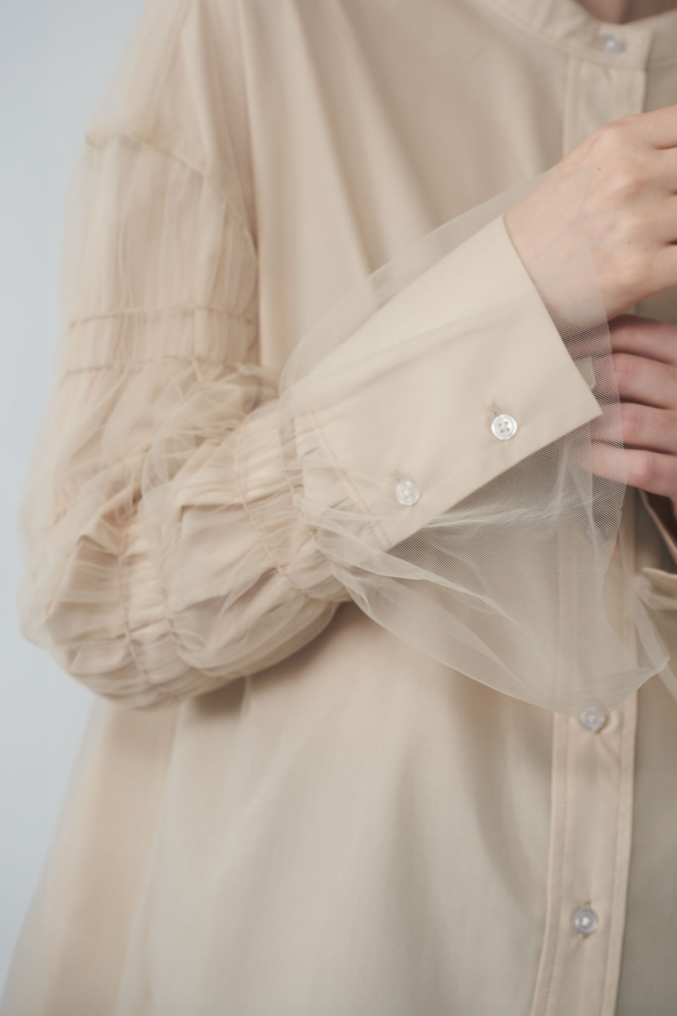 Tulle layered shirt