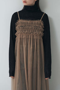 チュールギャザーキャミワンピース