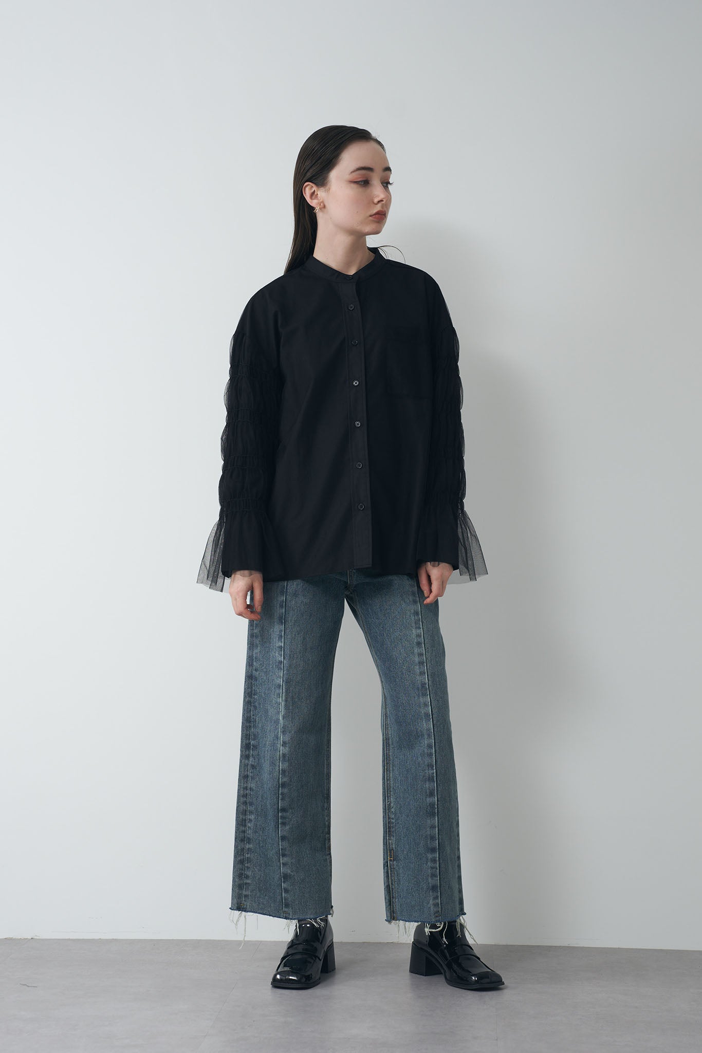 Tulle layered shirt