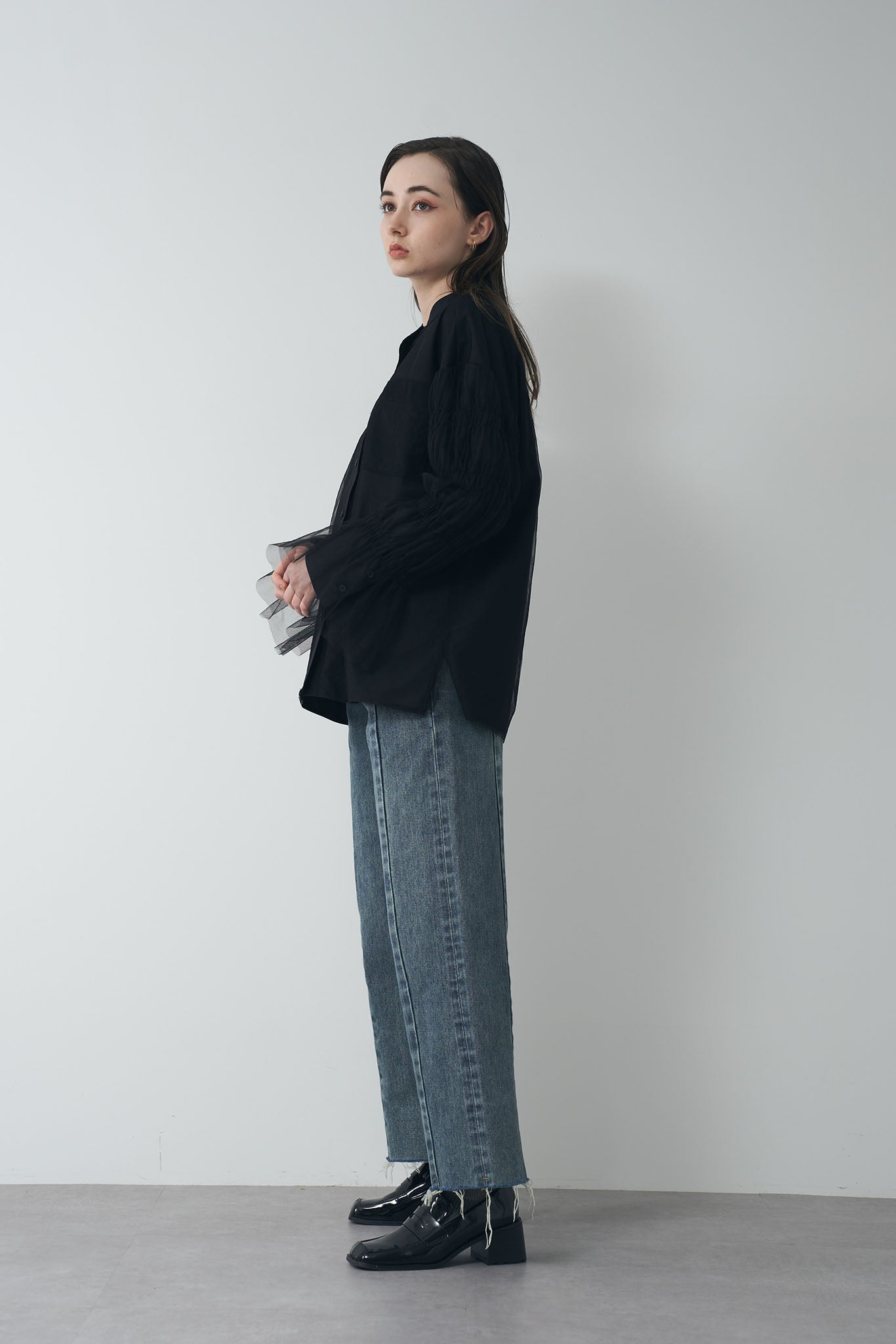 Tulle layered shirt