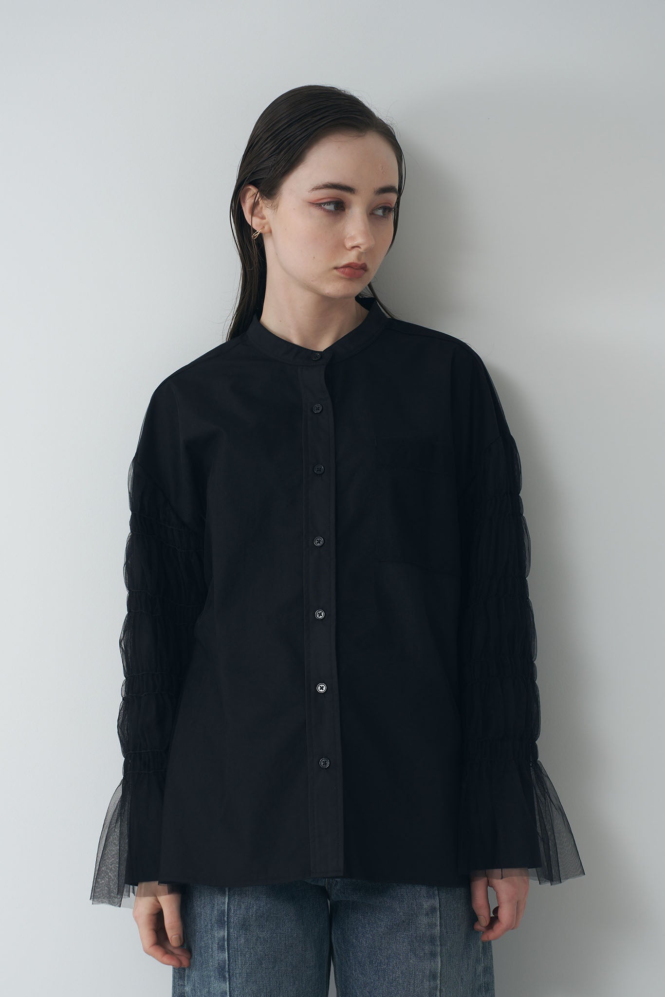 チュールレイヤードシャツ