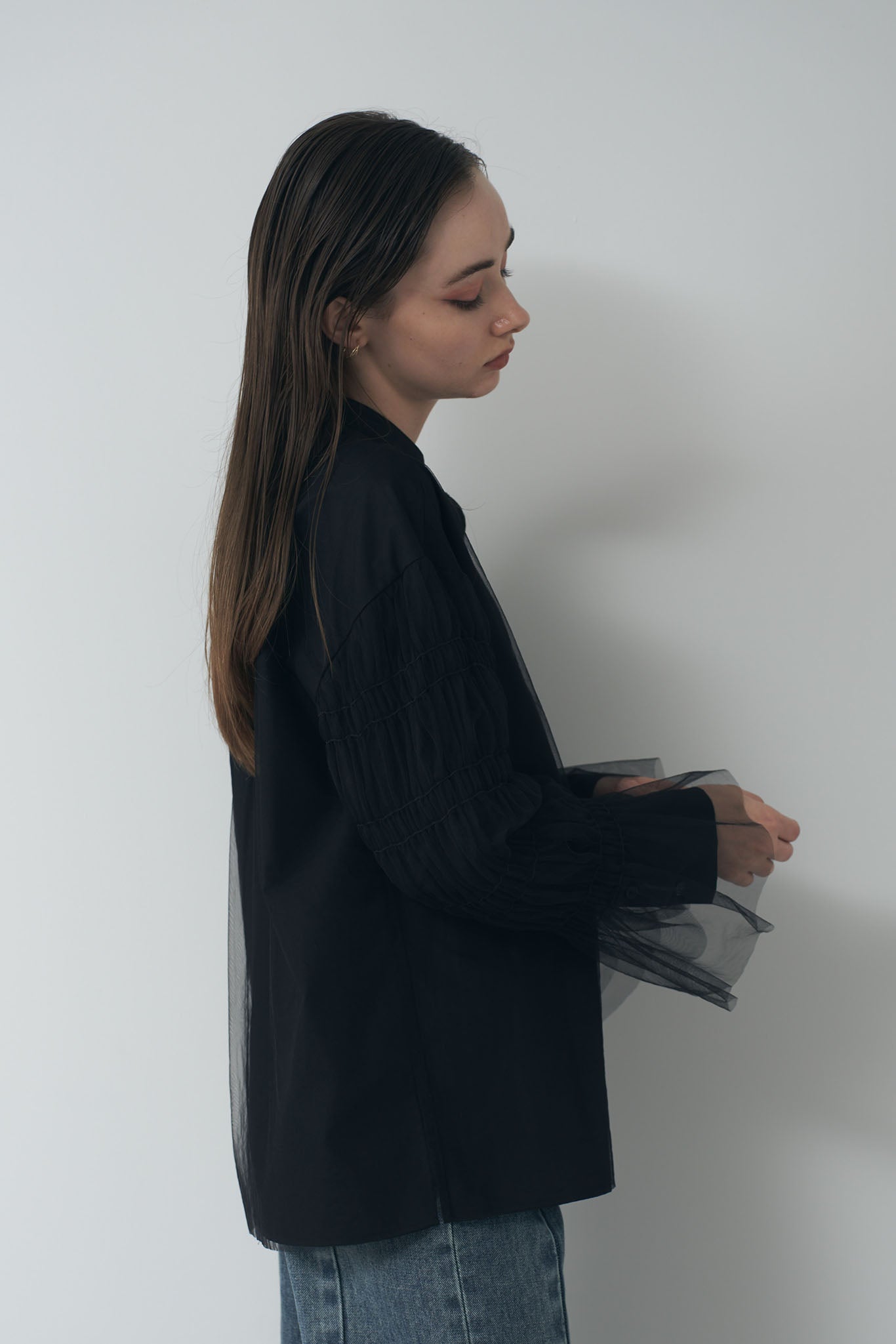 チュールレイヤードシャツ