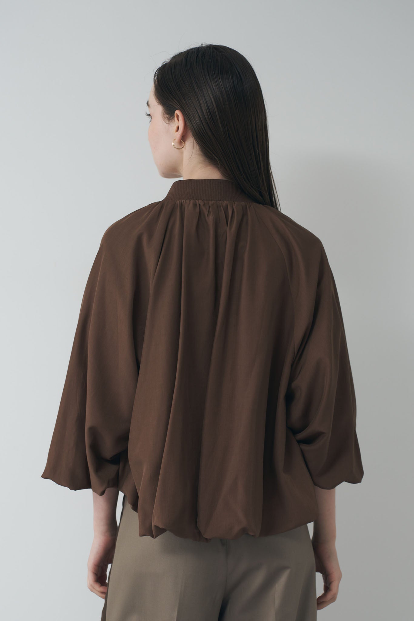 Balloon hem zip blouson