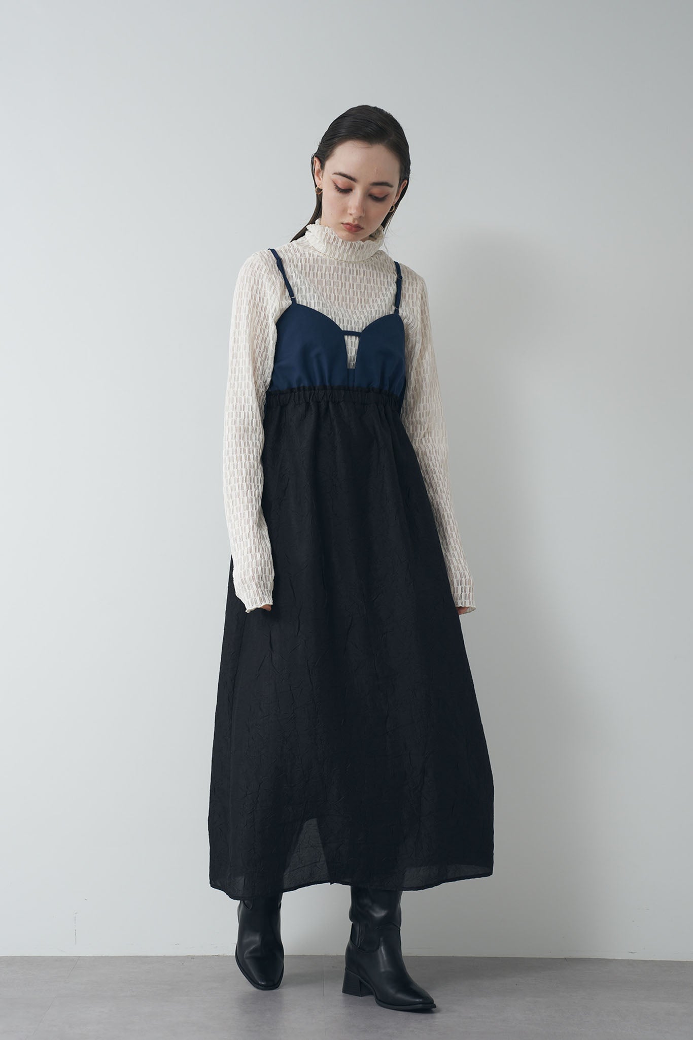 Jacquard combination camisole dress