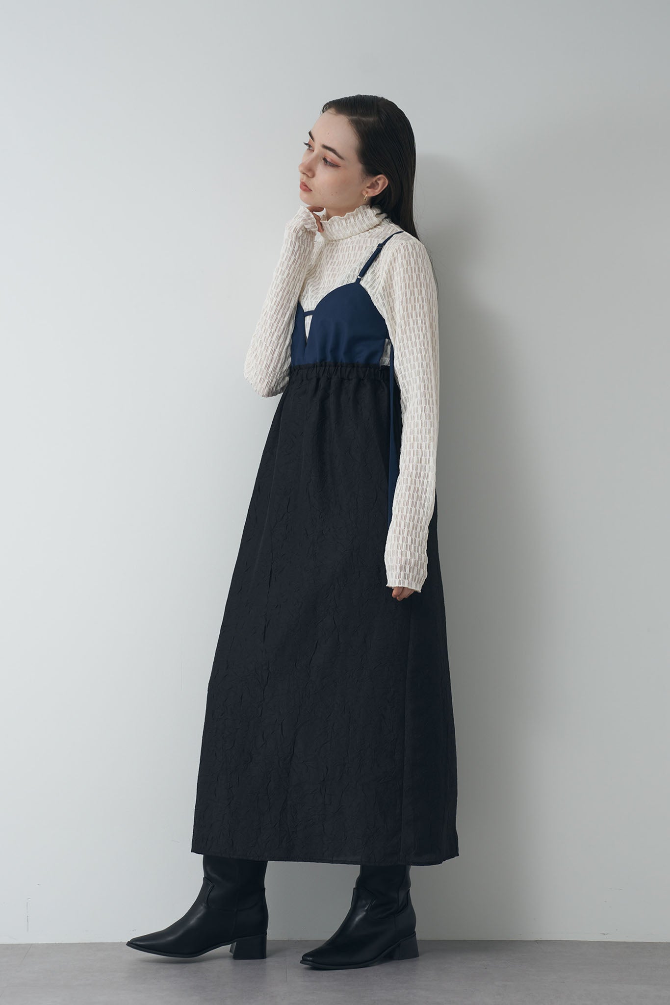 Jacquard combination camisole dress