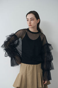 Ruffled tulle top