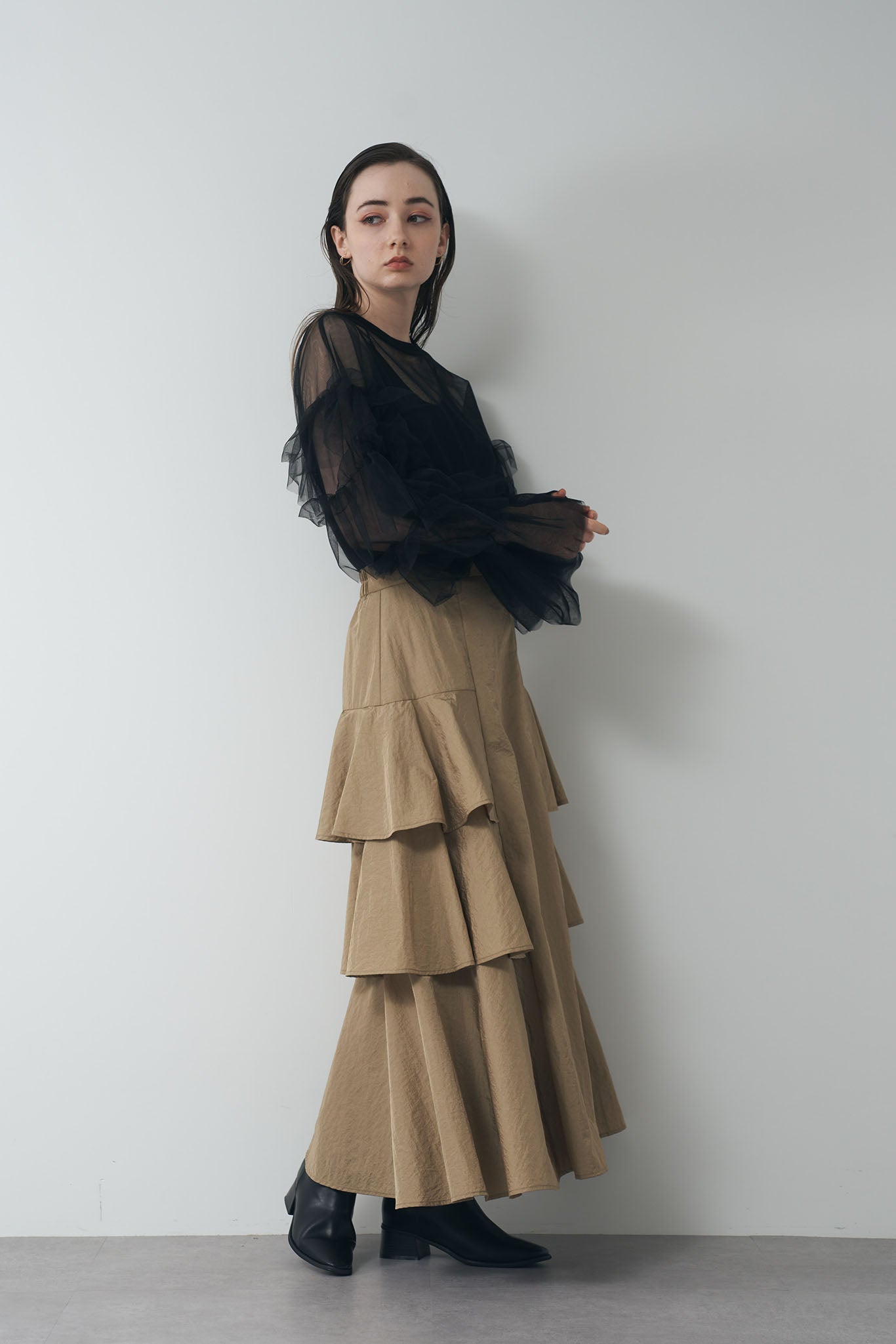 ワッシャーティアードスカート