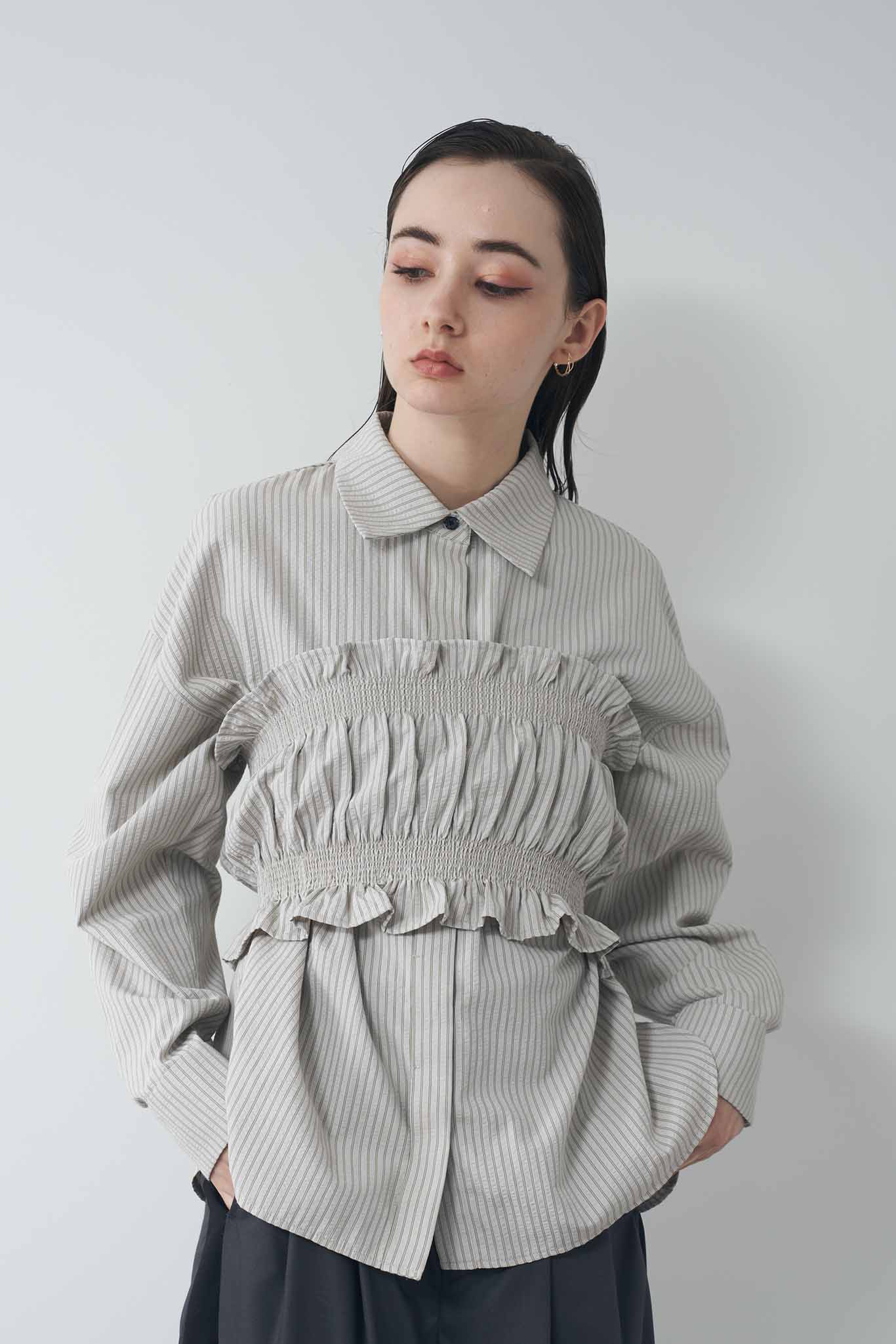 サッカーストライプコンビシャツ