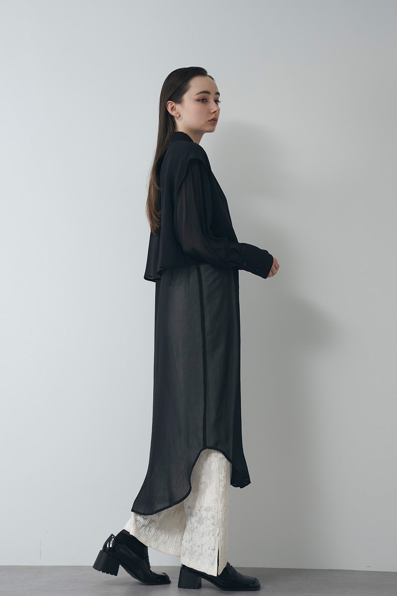 シアレイヤードシャツチュニック