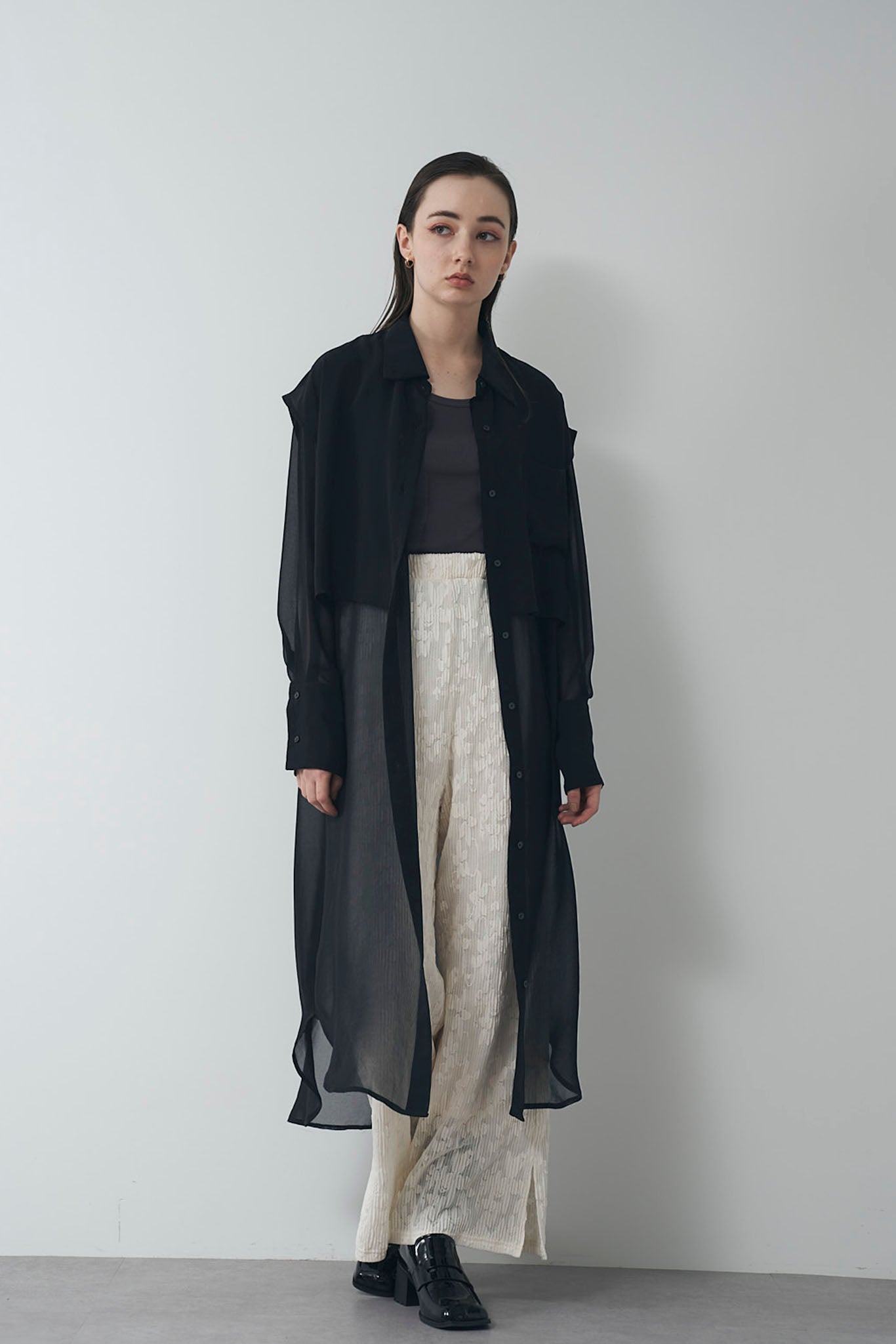 シアレイヤードシャツチュニック