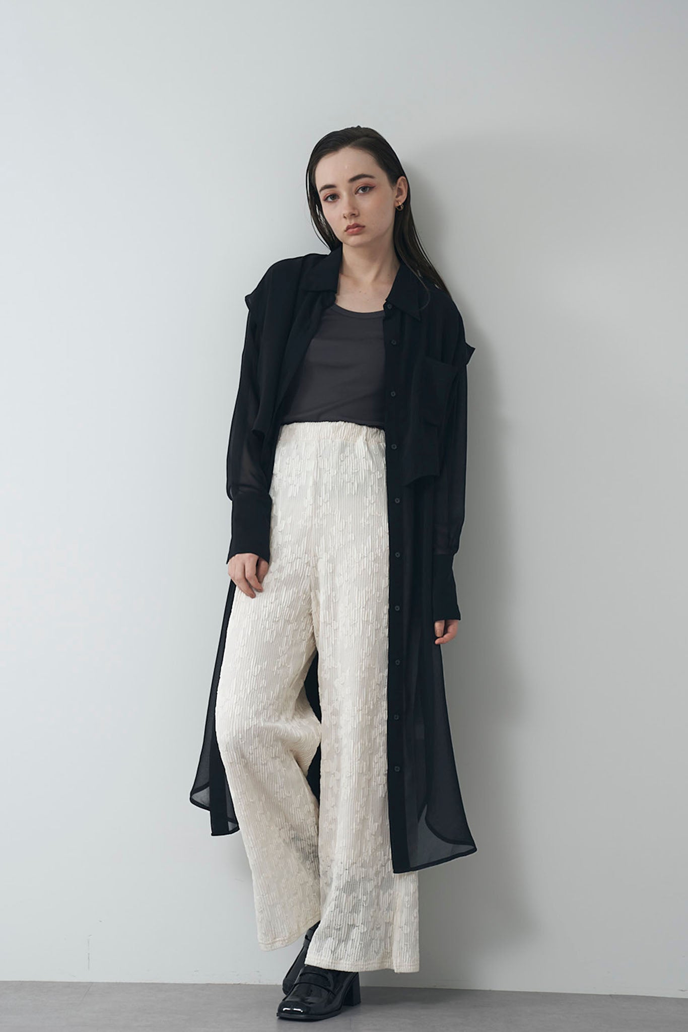 シアレイヤードシャツチュニック