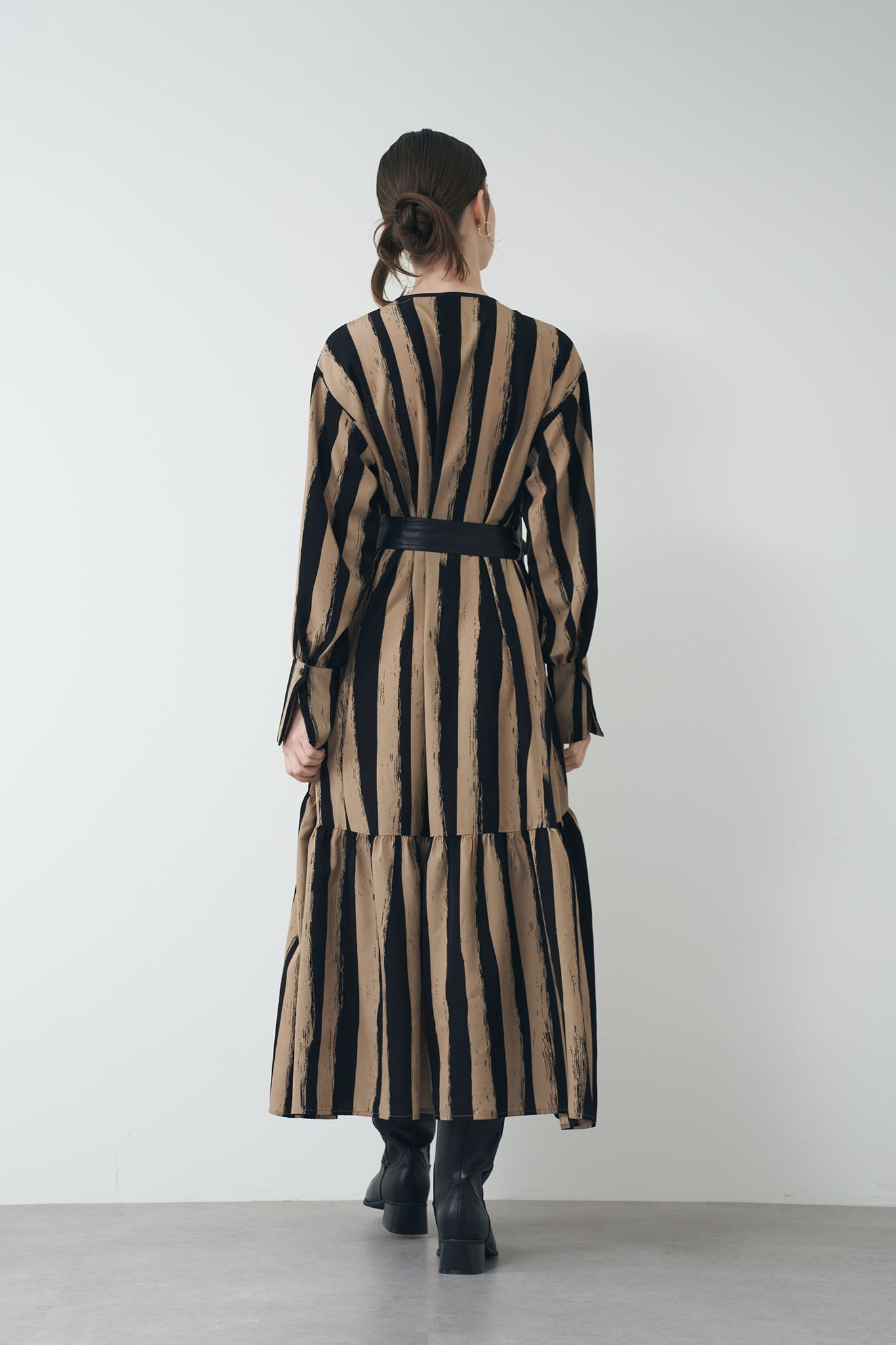 Hand-drawn striped shirt dress