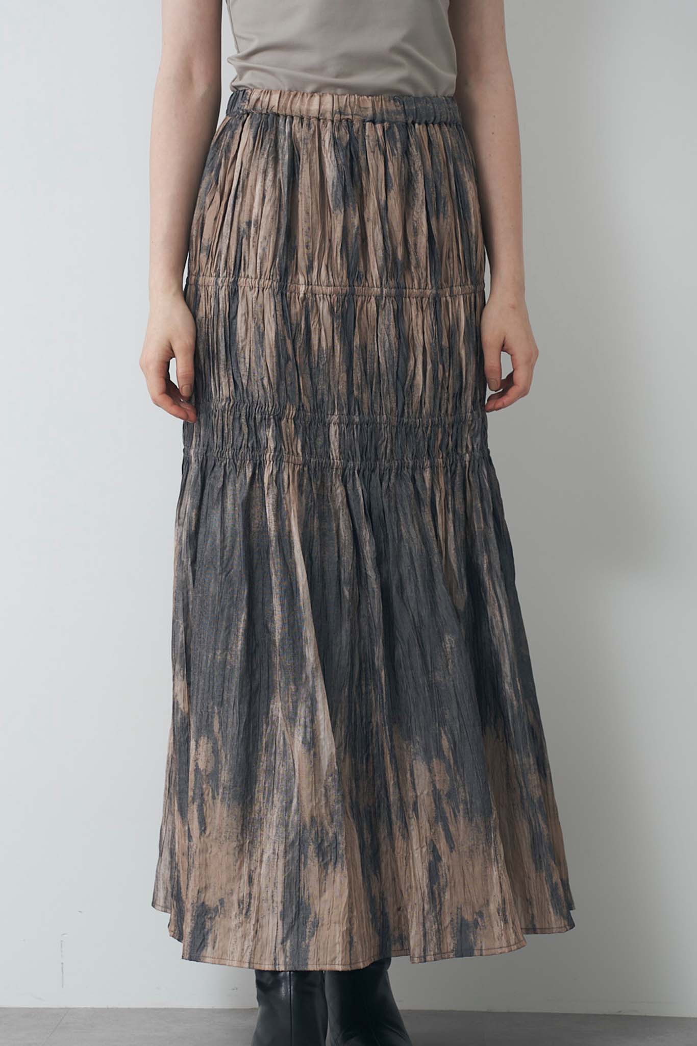 グラデプリントギャザースカート